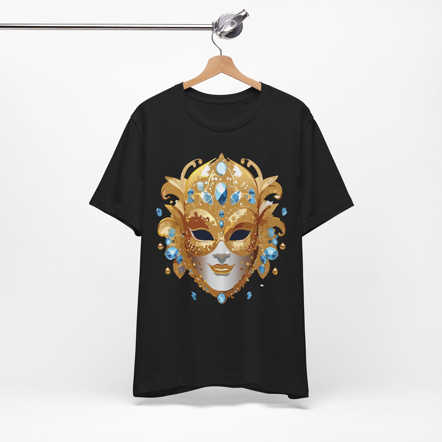 Mask Shirt, Shirt with Mask, Tee Shirt with Gold Face