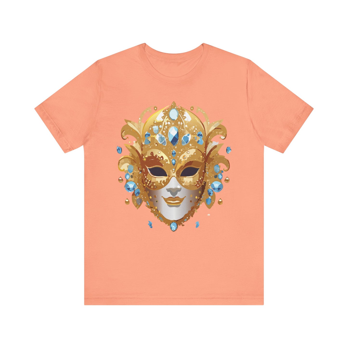 Mask Shirt, Shirt with Mask, Tee Shirt with Gold Face