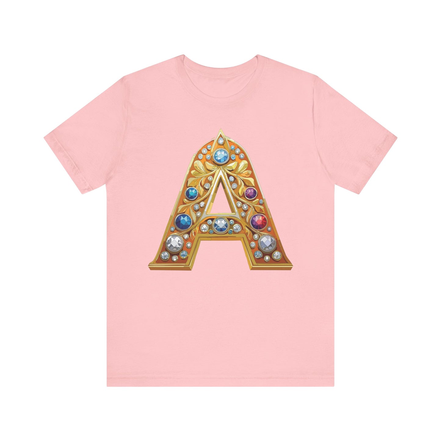 Letter Shirt, Shirt with Letters, Tee Shirt with Gold Letter, Shirt with Antique Letters