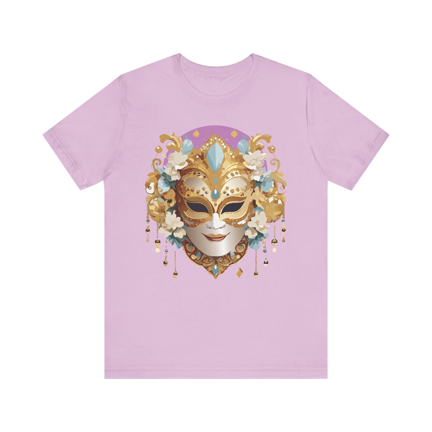 Mask Shirt, Shirt with Mask, Tee Shirt with Gold Face