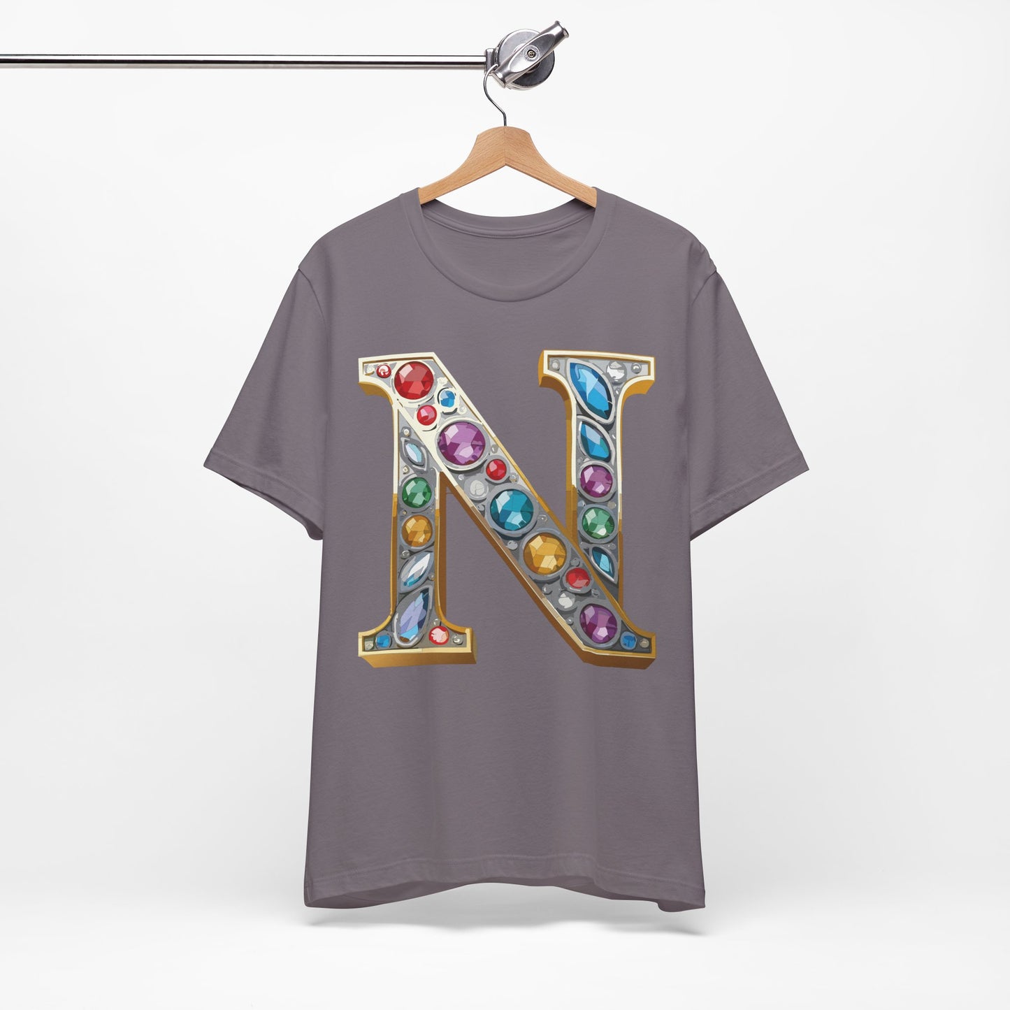 Letter Shirt, Shirt with Letters, Tee Shirt with Gold Letter, Shirt with Antique Letters