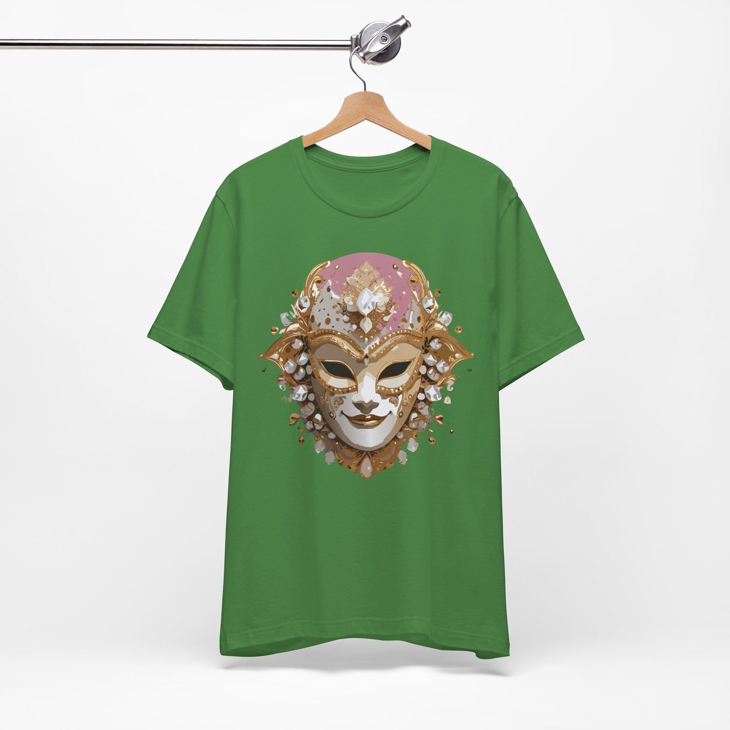 Mask Shirt, Shirt with Mask, Tee Shirt with Gold Face