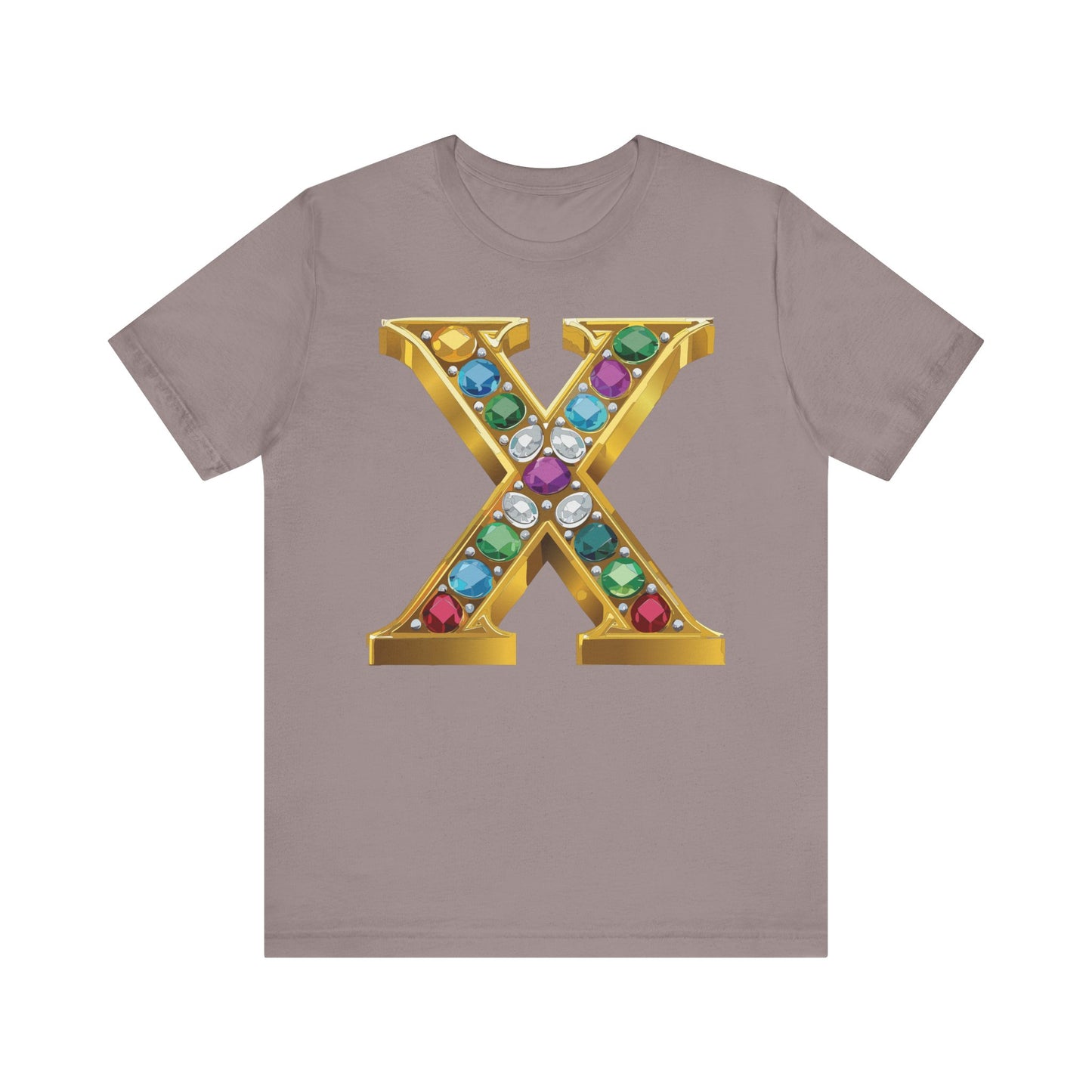 Letter Shirt, Shirt with Letters, Tee Shirt with Gold Letter, Shirt with Antique Letters