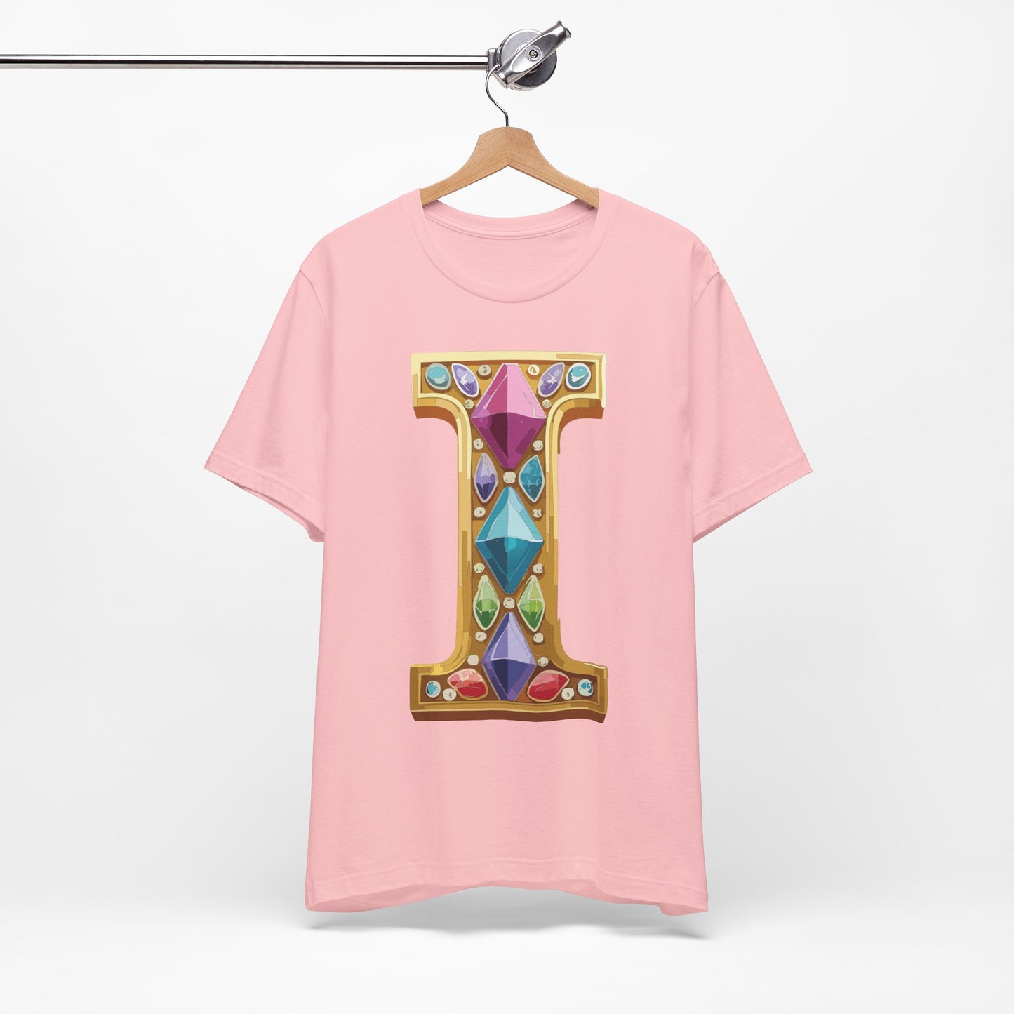 Letter Shirt, Shirt with Letters, Tee Shirt with Gold Letter, Shirt with Antique Letters