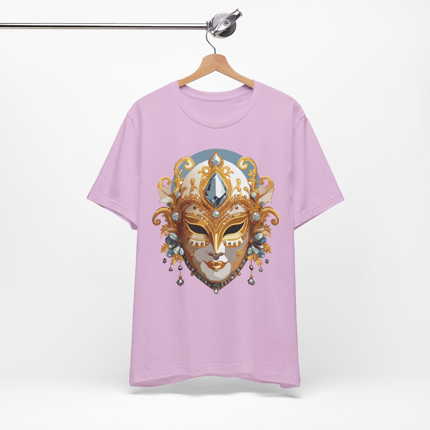 Mask Shirt, Shirt with Mask, Tee Shirt with Gold Face