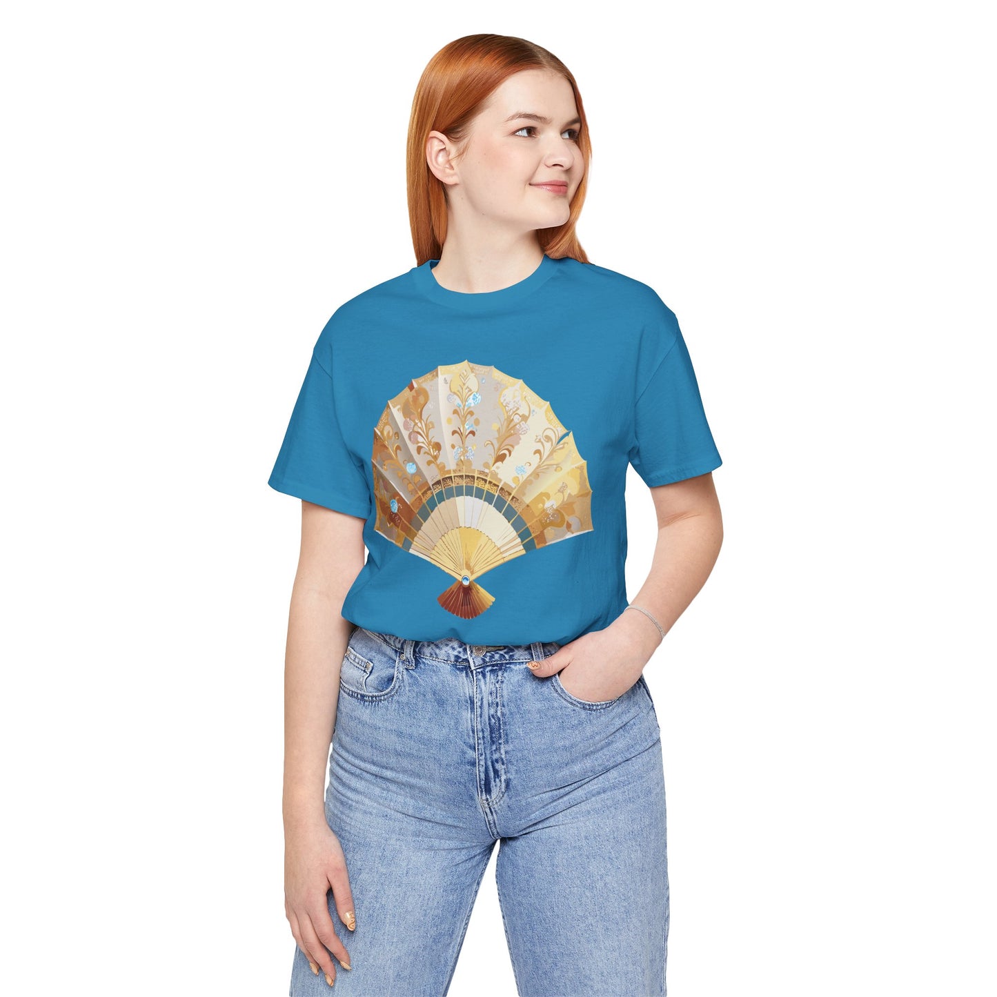 Fan shirt, Shirt with Fan, Tee Shirt with Gold Blower