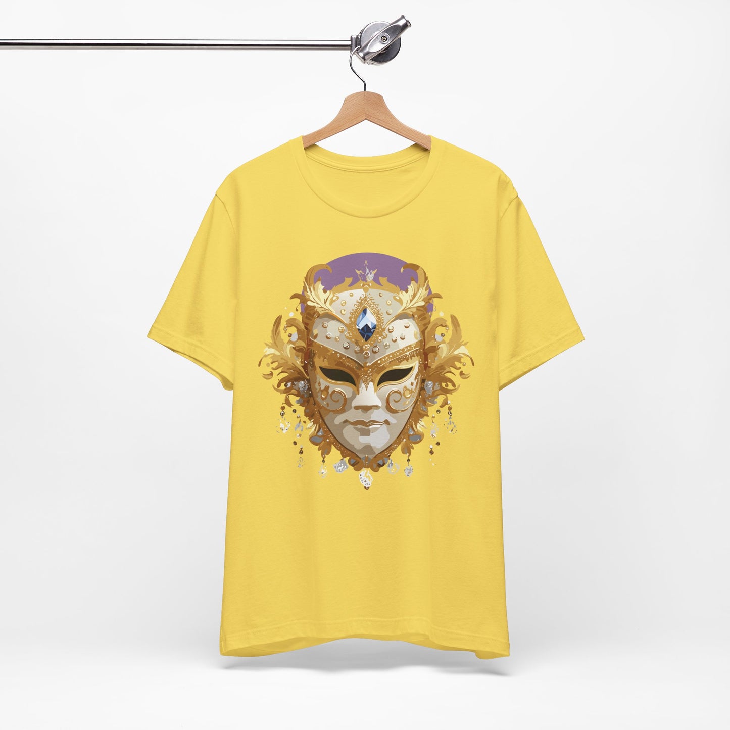 Mask Shirt, Shirt with Mask, Tee Shirt with Gold Face