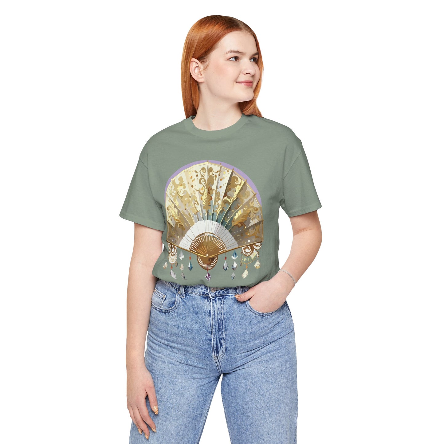 Fan shirt, Shirt with Fan, Tee Shirt with Gold Blower