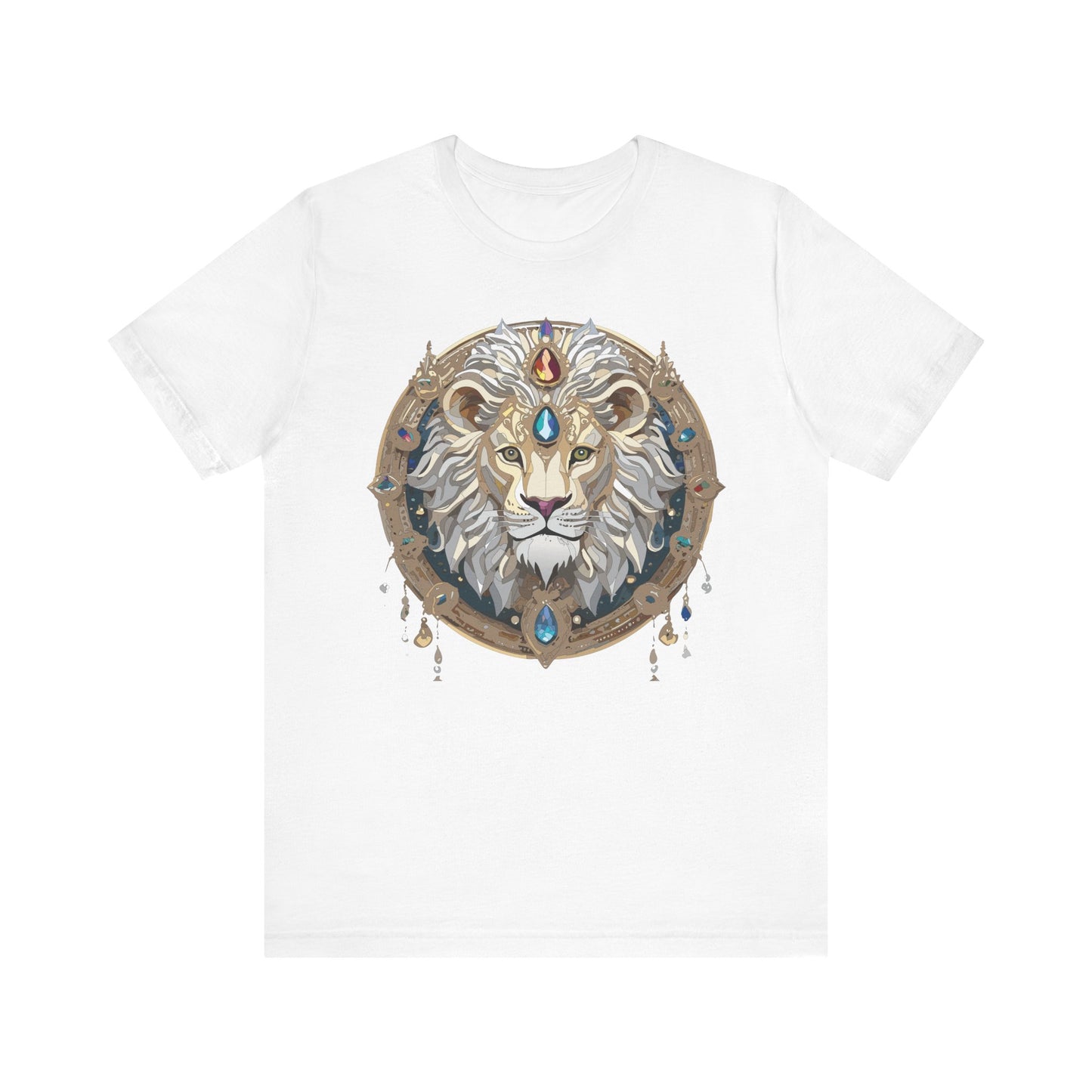 Animal Shirt, Shirt with Animal, Tee Shirt with Gold Animal Medal, Shirt with Antique Animal Medallion