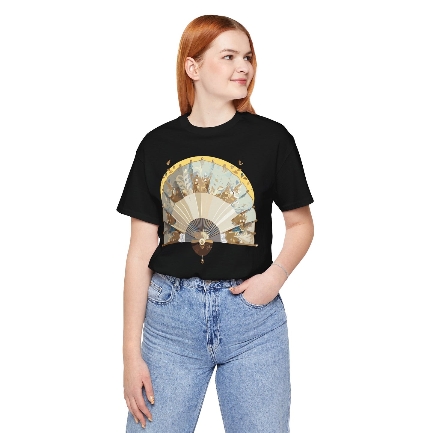 Fan shirt, Shirt with Fan, Tee Shirt with Gold Blower