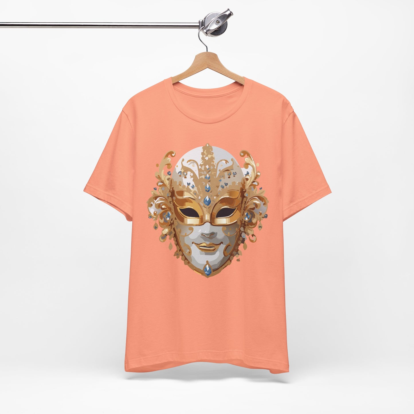 Mask Shirt, Shirt with Mask, Tee Shirt with Gold Face