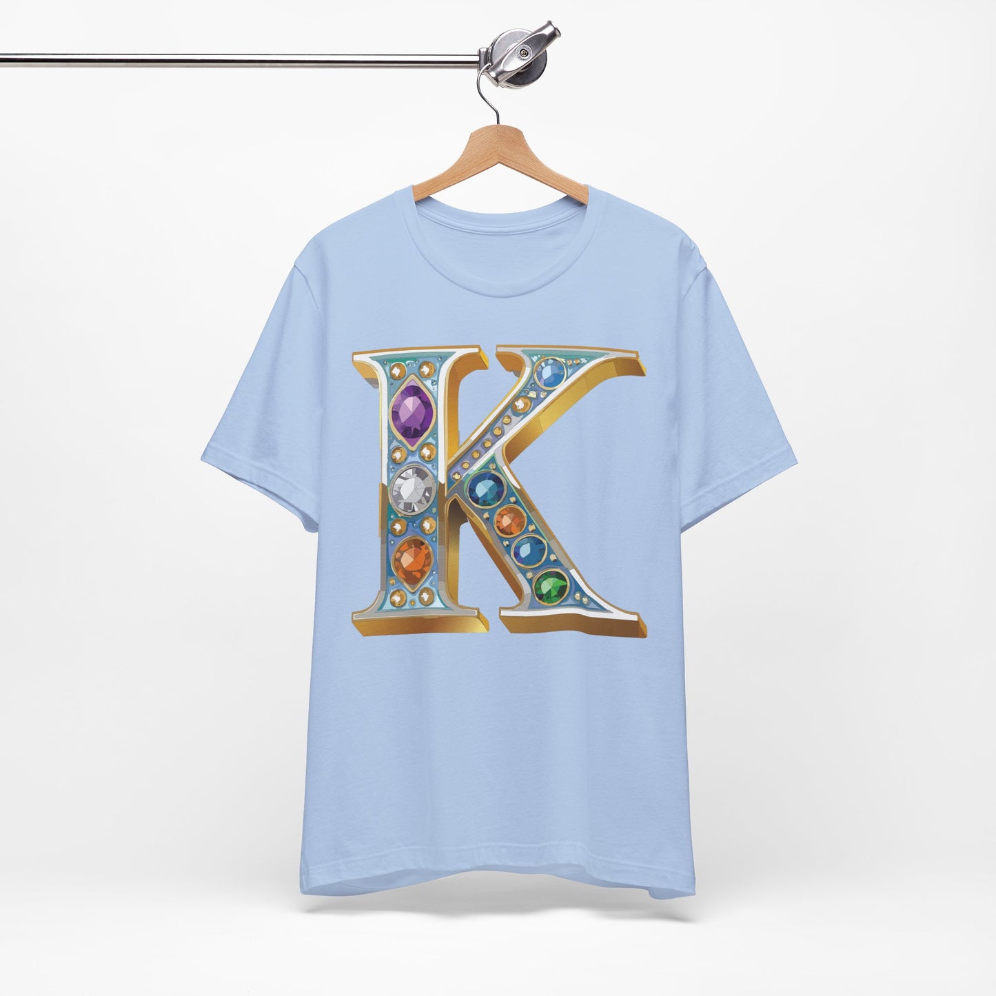 Letter Shirt, Shirt with Letters, Tee Shirt with Gold Letter, Shirt with Antique Letters
