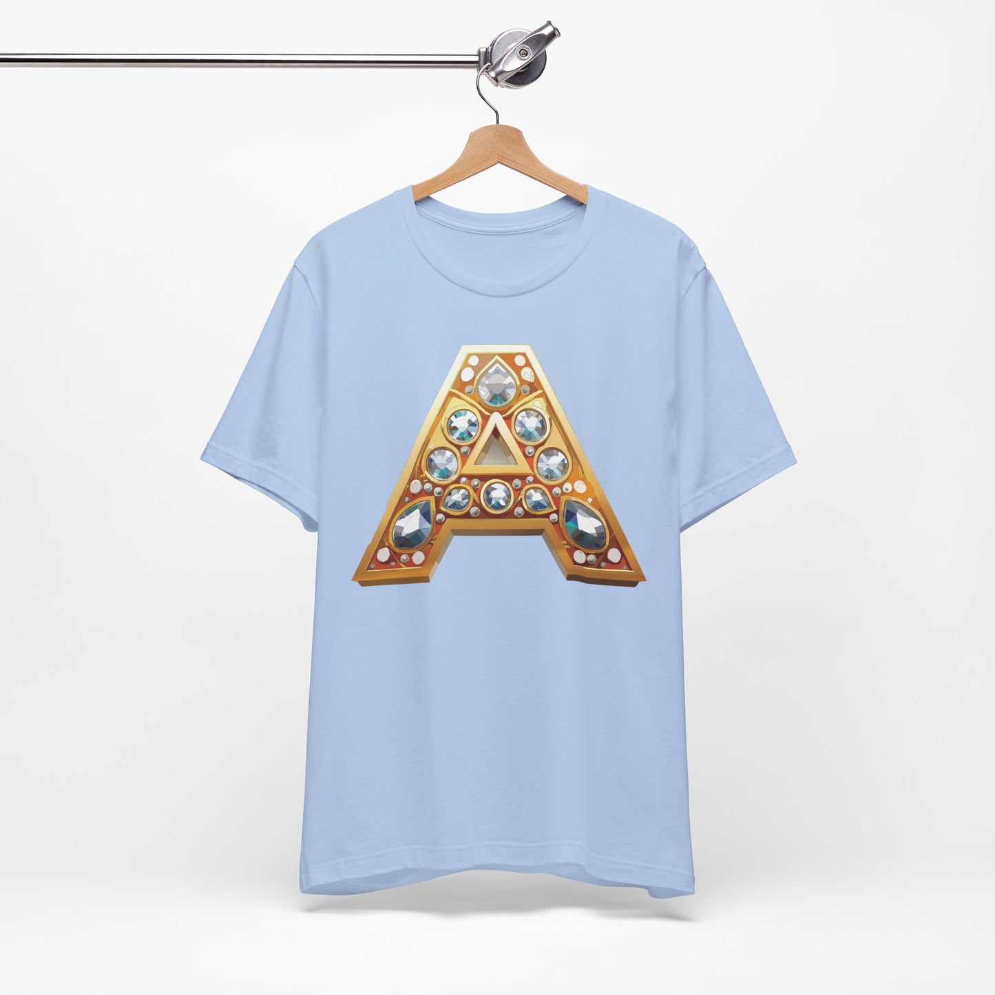 Letter Shirt, Shirt with Letters, Tee Shirt with Gold Letter, Shirt with Antique Letters
