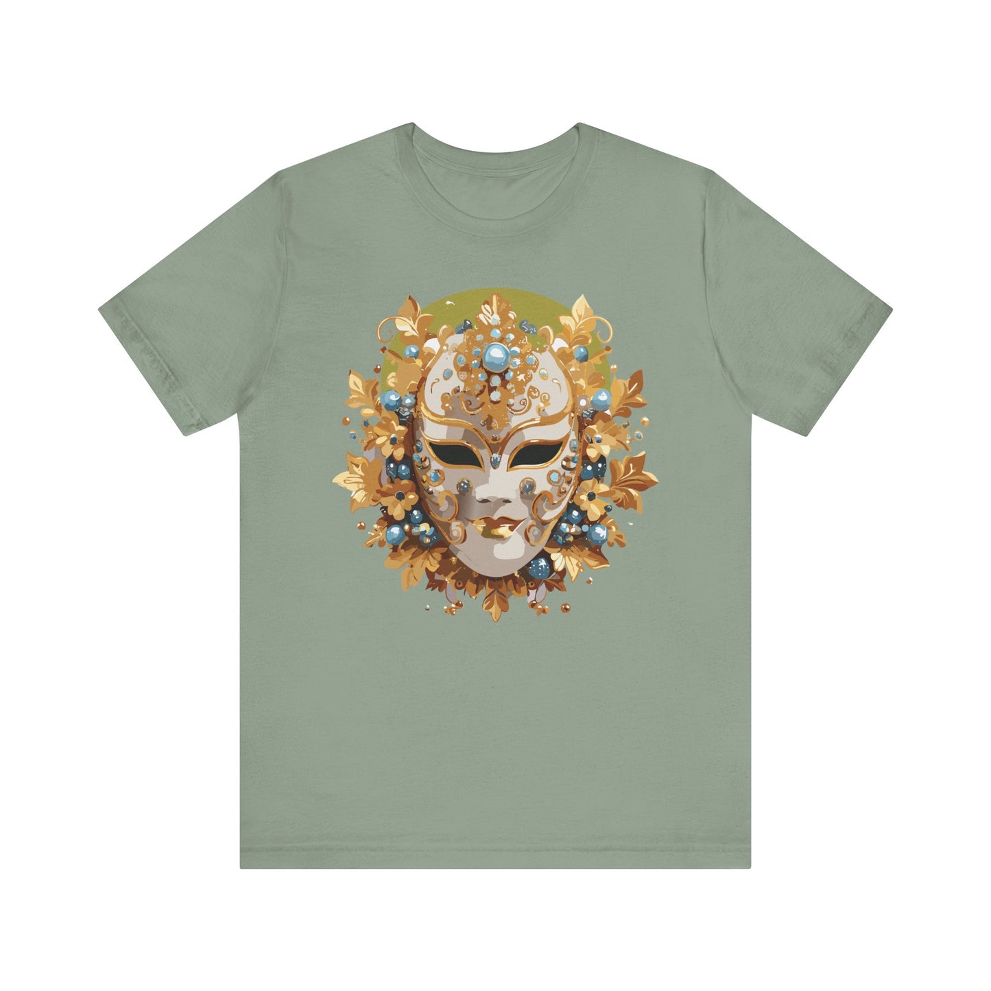 Mask Shirt, Shirt with Mask, Tee Shirt with Gold Face