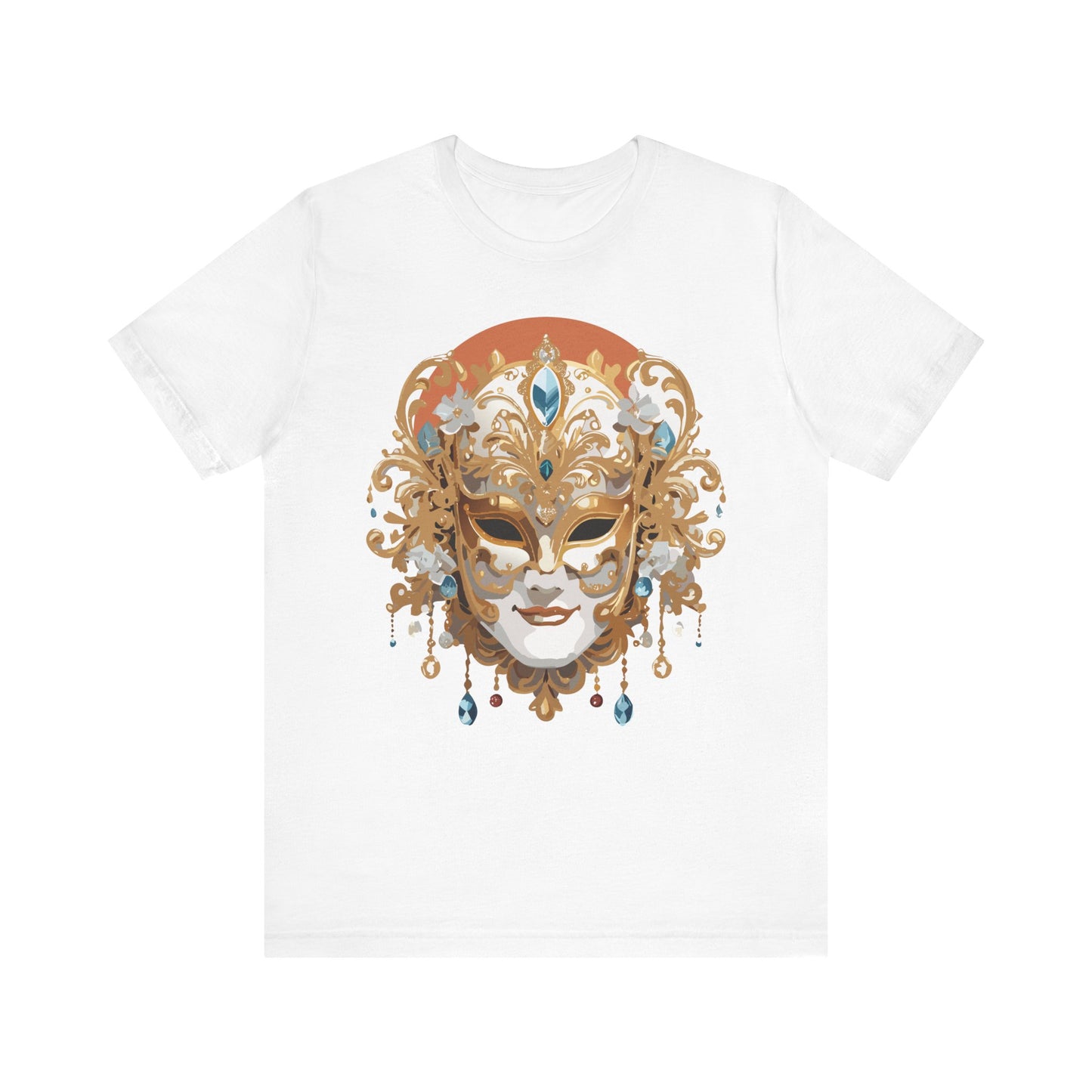 Mask Shirt, Shirt with Mask, Tee Shirt with Gold Face