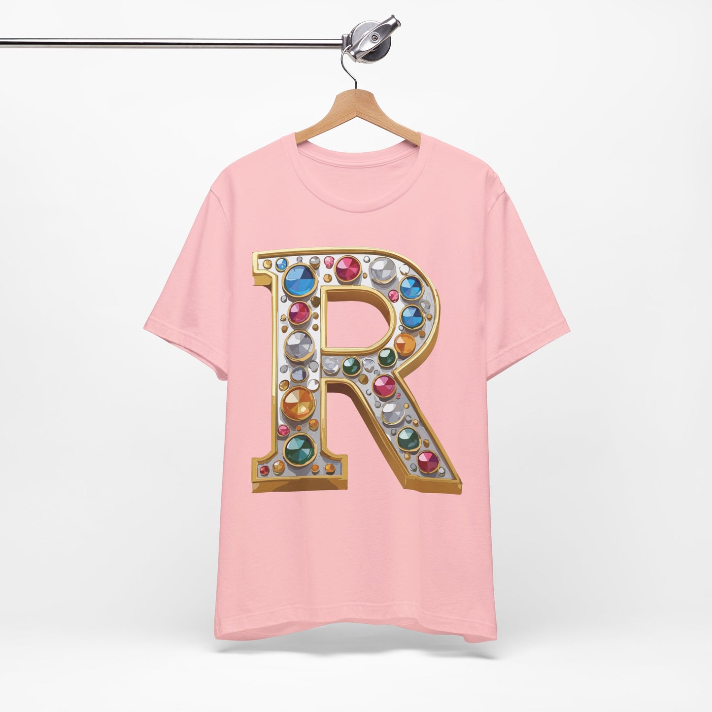 Letter Shirt, Shirt with Letters, Tee Shirt with Gold Letter, Shirt with Antique Letters
