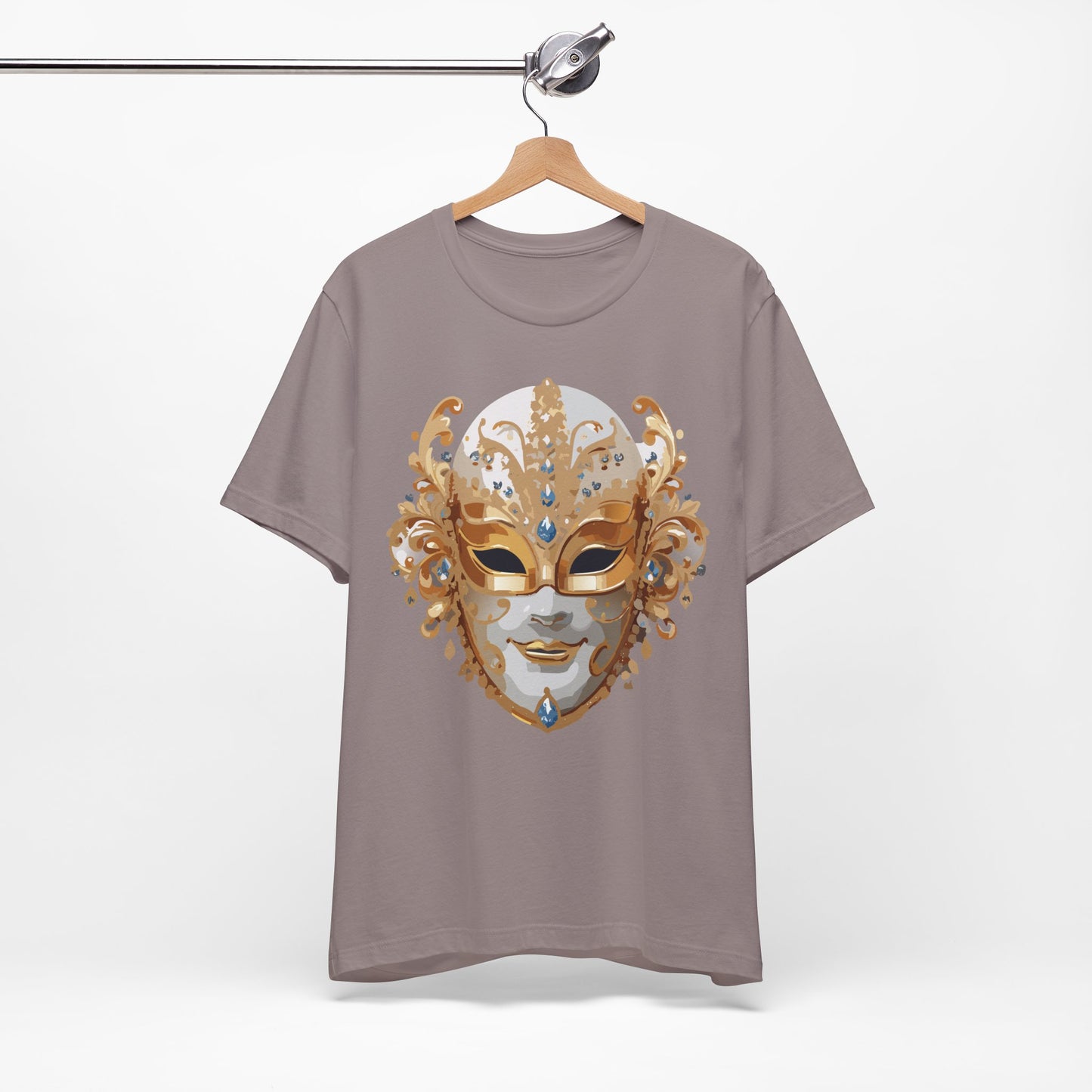 Mask Shirt, Shirt with Mask, Tee Shirt with Gold Face