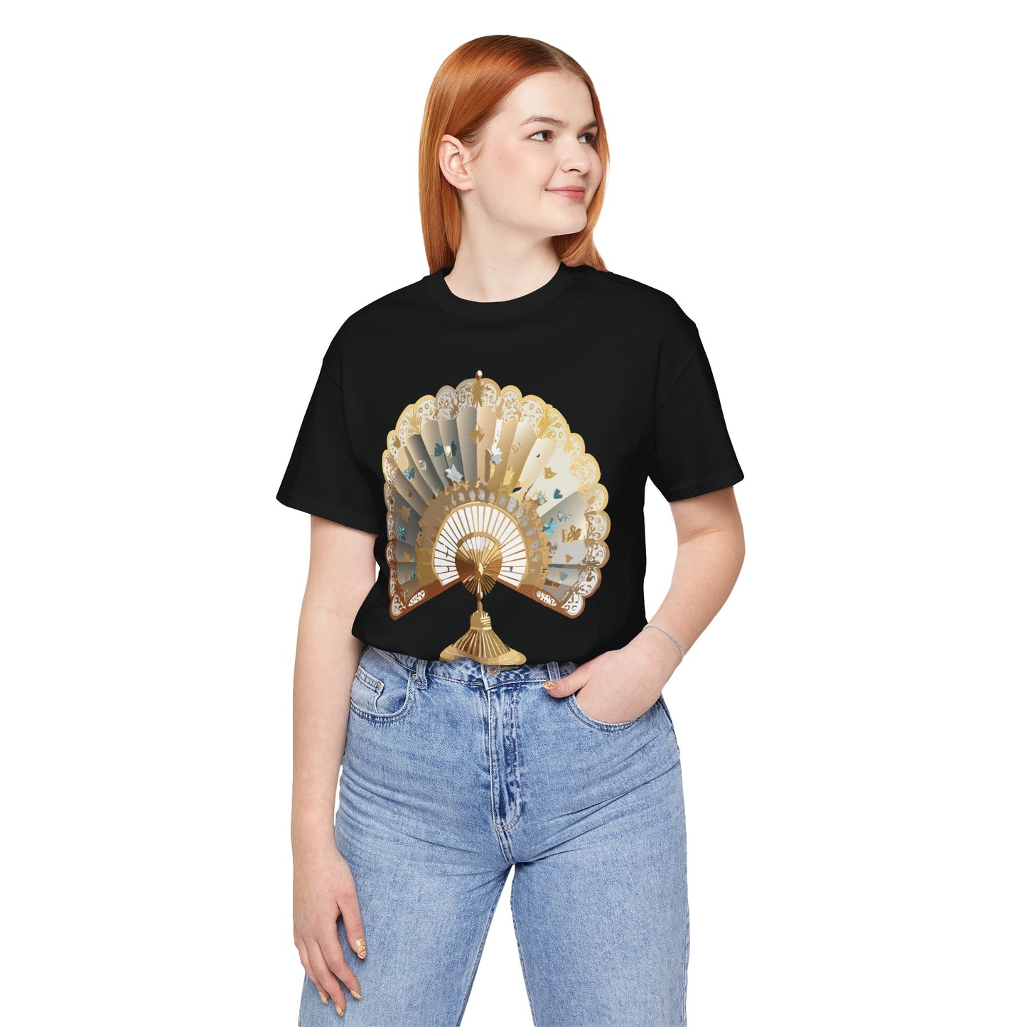 Fan shirt, Shirt with Fan, Tee Shirt with Gold Blower