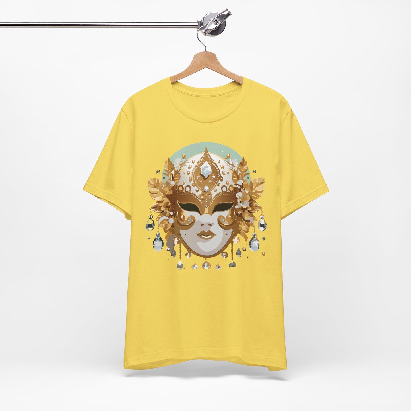 Mask Shirt, Shirt with Mask, Tee Shirt with Gold Face