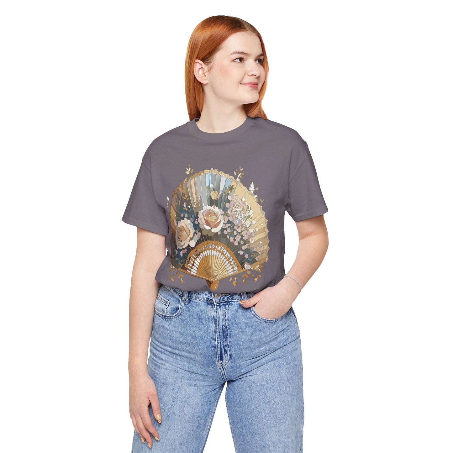 Fan shirt, Shirt with Fan, Tee Shirt with Gold Blower