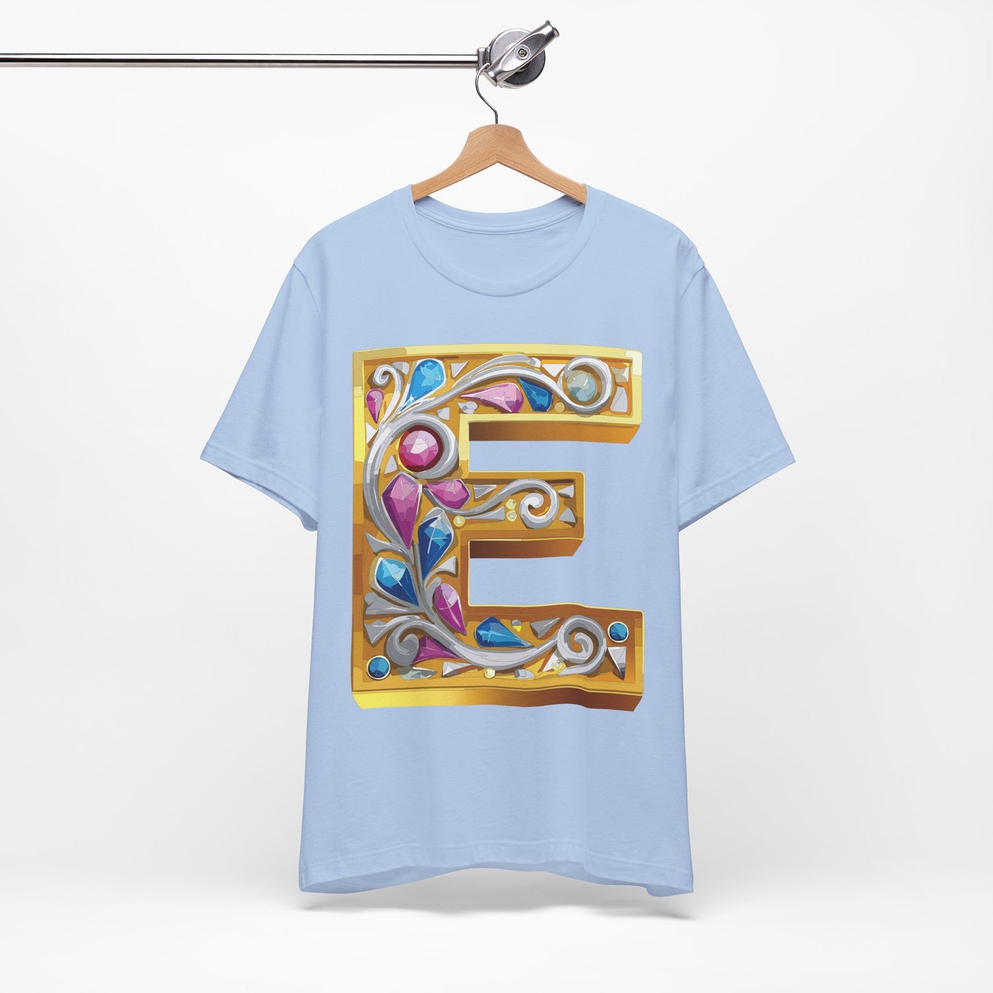 Letter Shirt, Shirt with Letters, Tee Shirt with Gold Letter, Shirt with Antique Letters