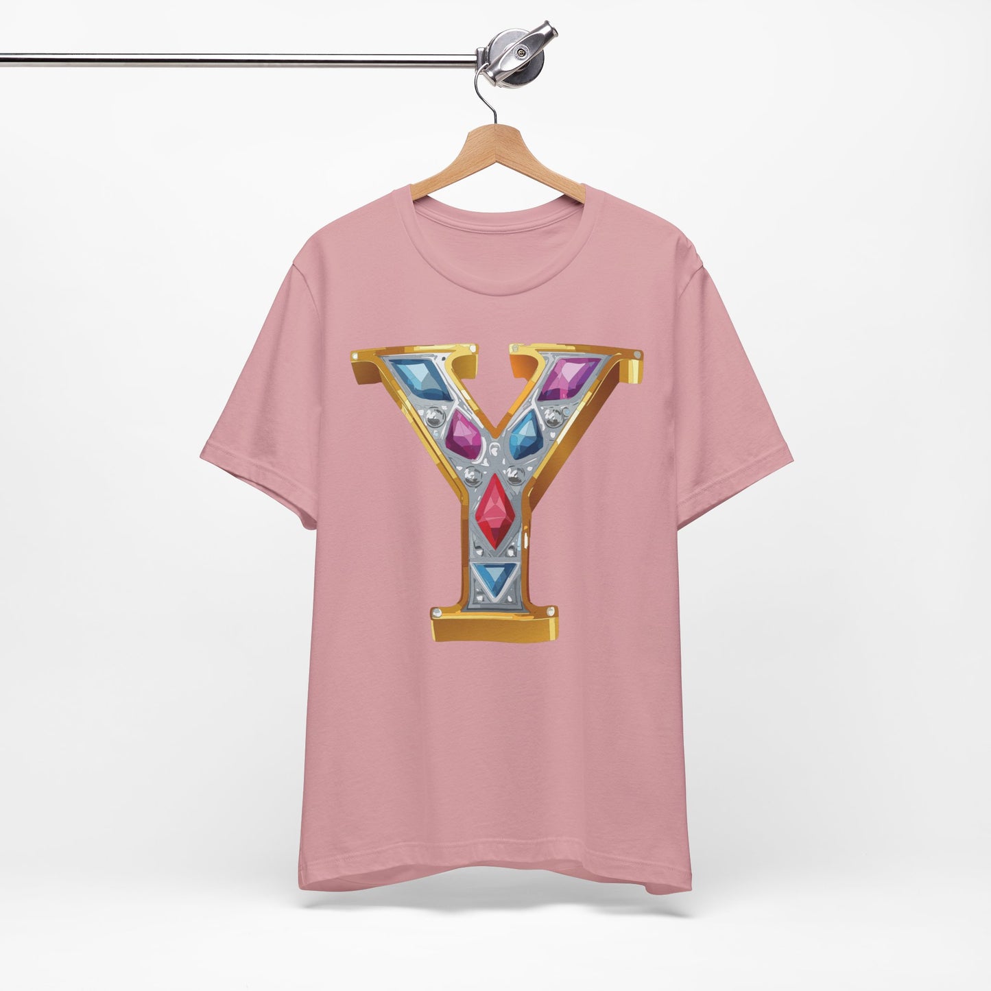 Letter Shirt, Shirt with Letters, Tee Shirt with Gold Letter, Shirt with Antique Letters