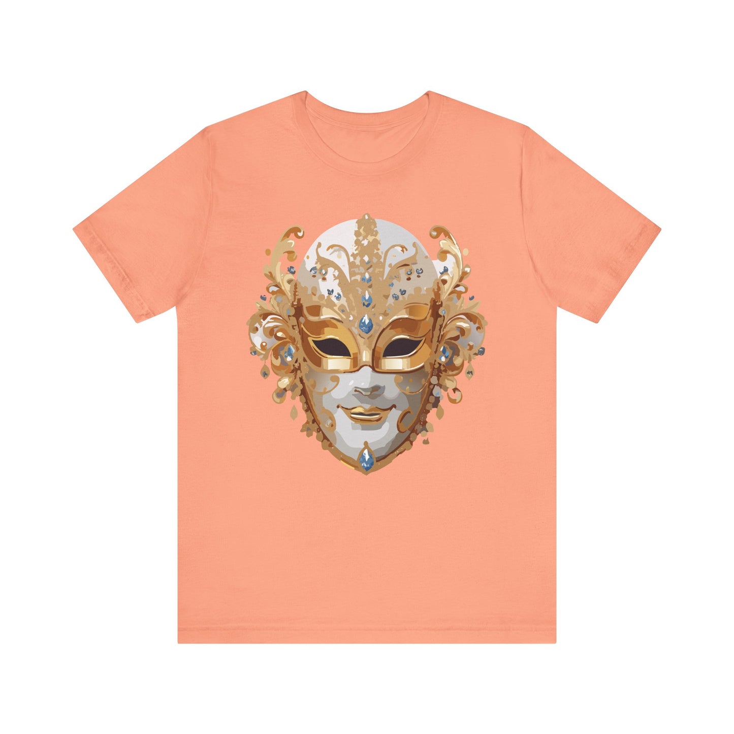Mask Shirt, Shirt with Mask, Tee Shirt with Gold Face