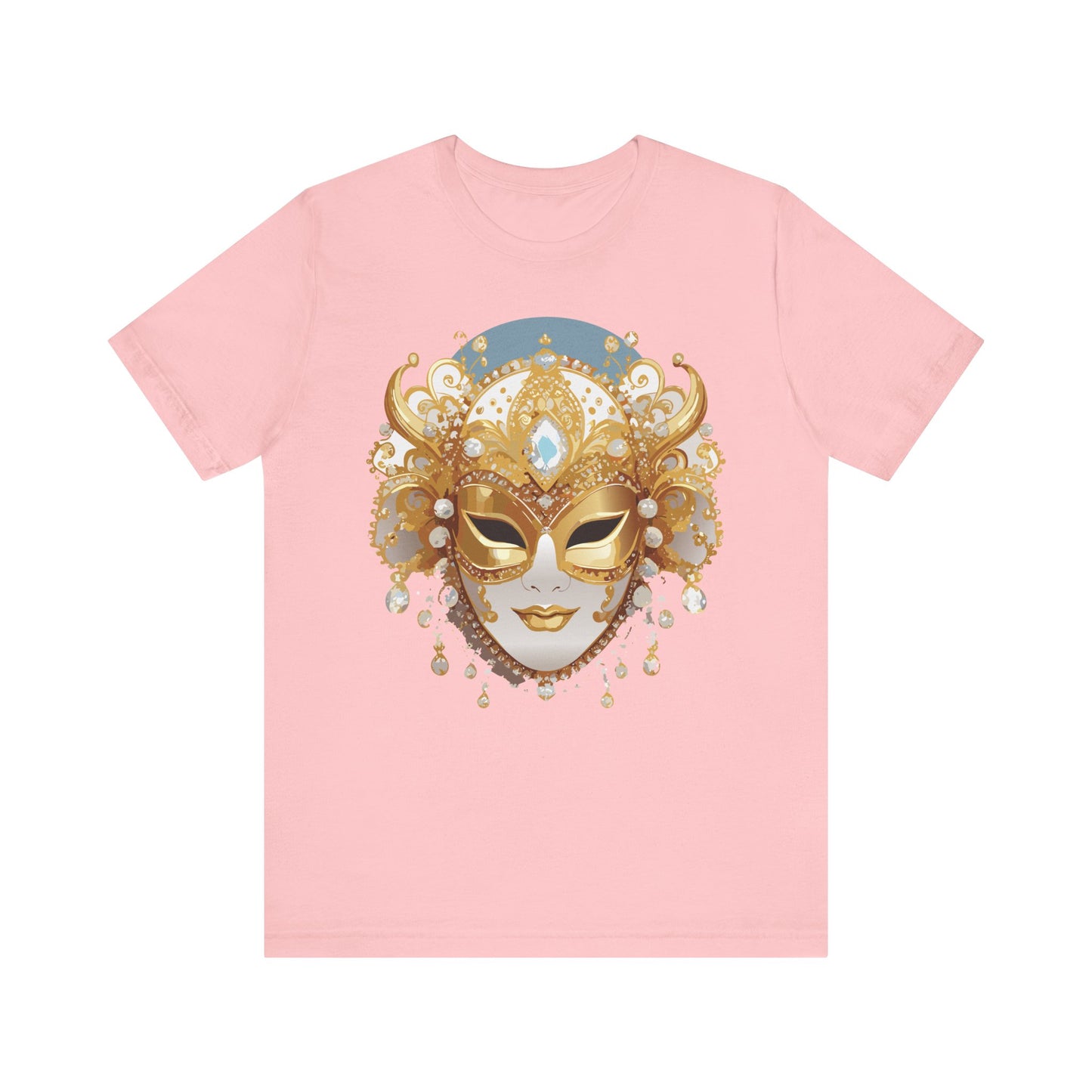 Mask Shirt, Shirt with Mask, Tee Shirt with Gold Face