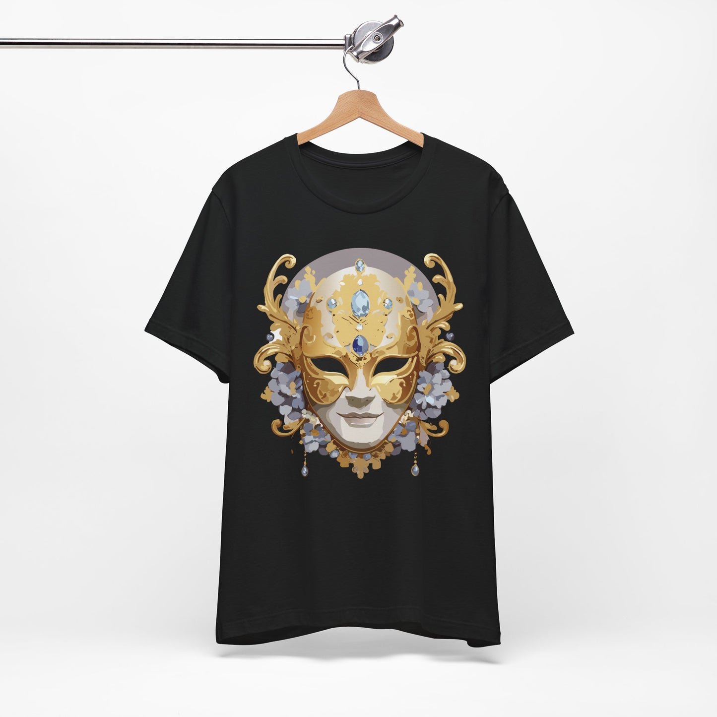 Mask Shirt, Shirt with Mask, Tee Shirt with Gold Face