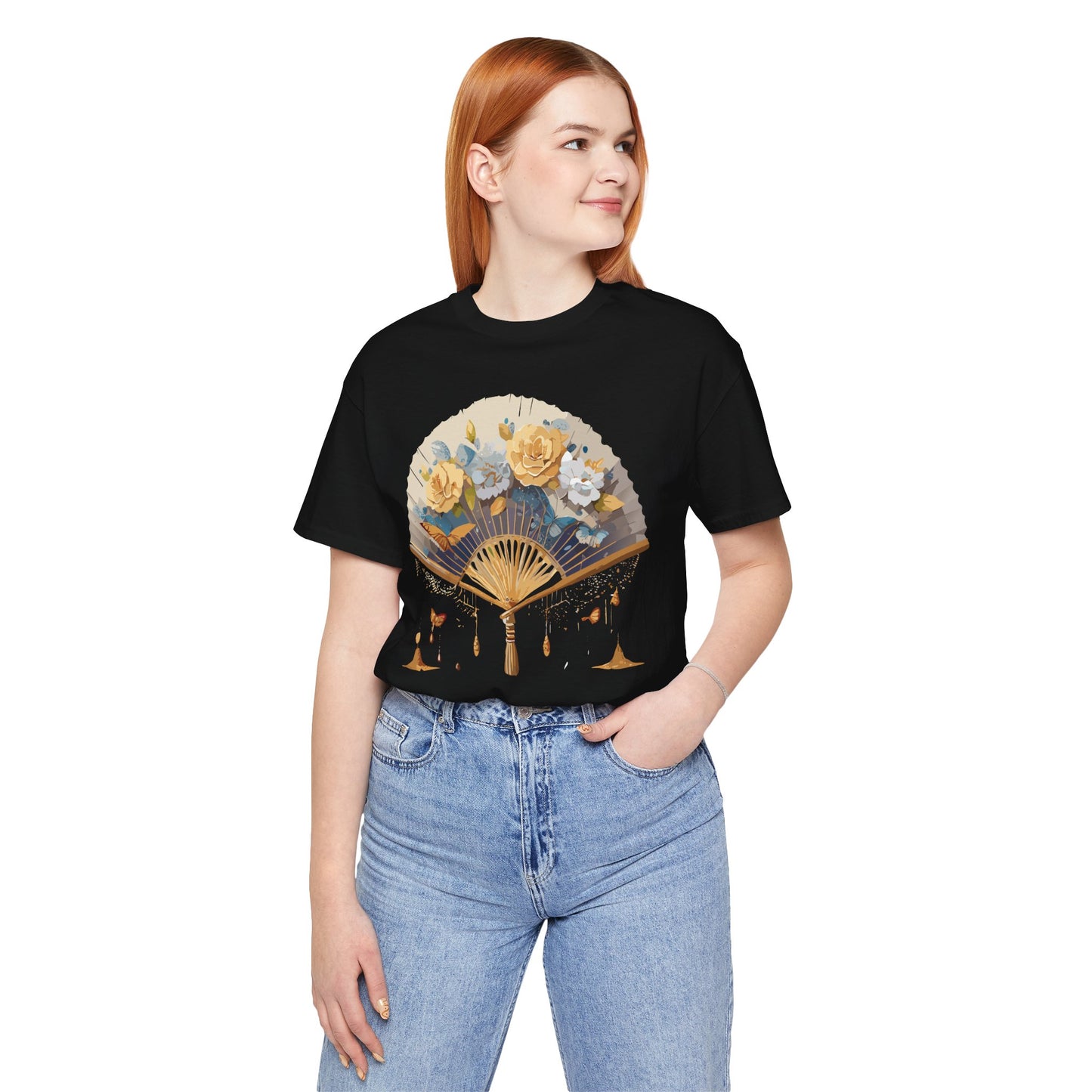 Fan shirt, Shirt with Fan, Tee Shirt with Gold Blower