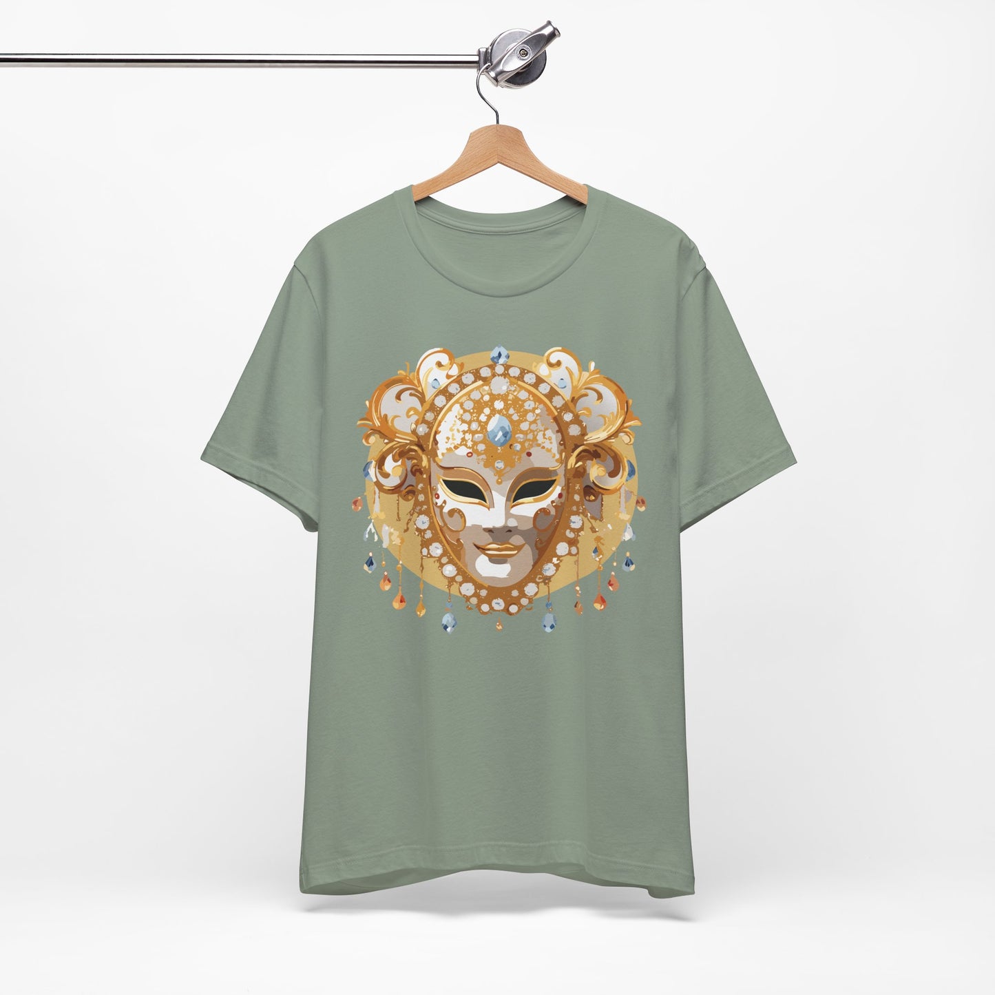 Mask Shirt, Shirt with Mask, Tee Shirt with Gold Face