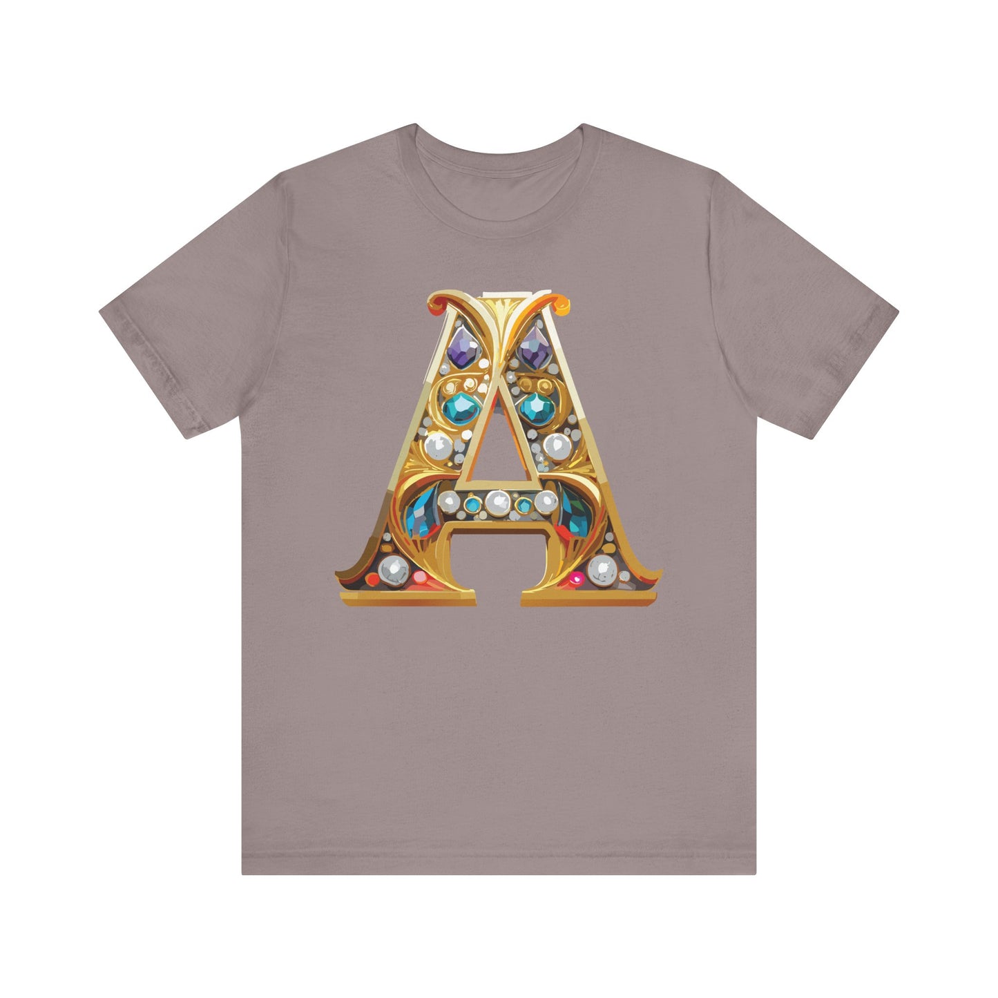Letter Shirt, Shirt with Letters, Tee Shirt with Gold Letter, Shirt with Antique Letters