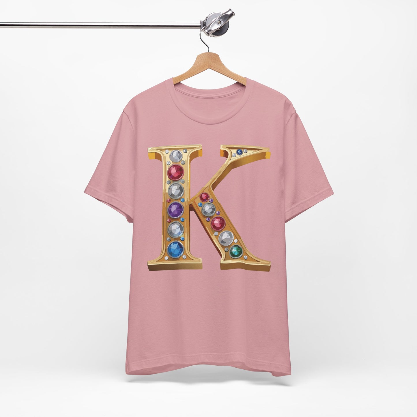 Letter Shirt, Shirt with Letters, Tee Shirt with Gold Letter, Shirt with Antique Letters