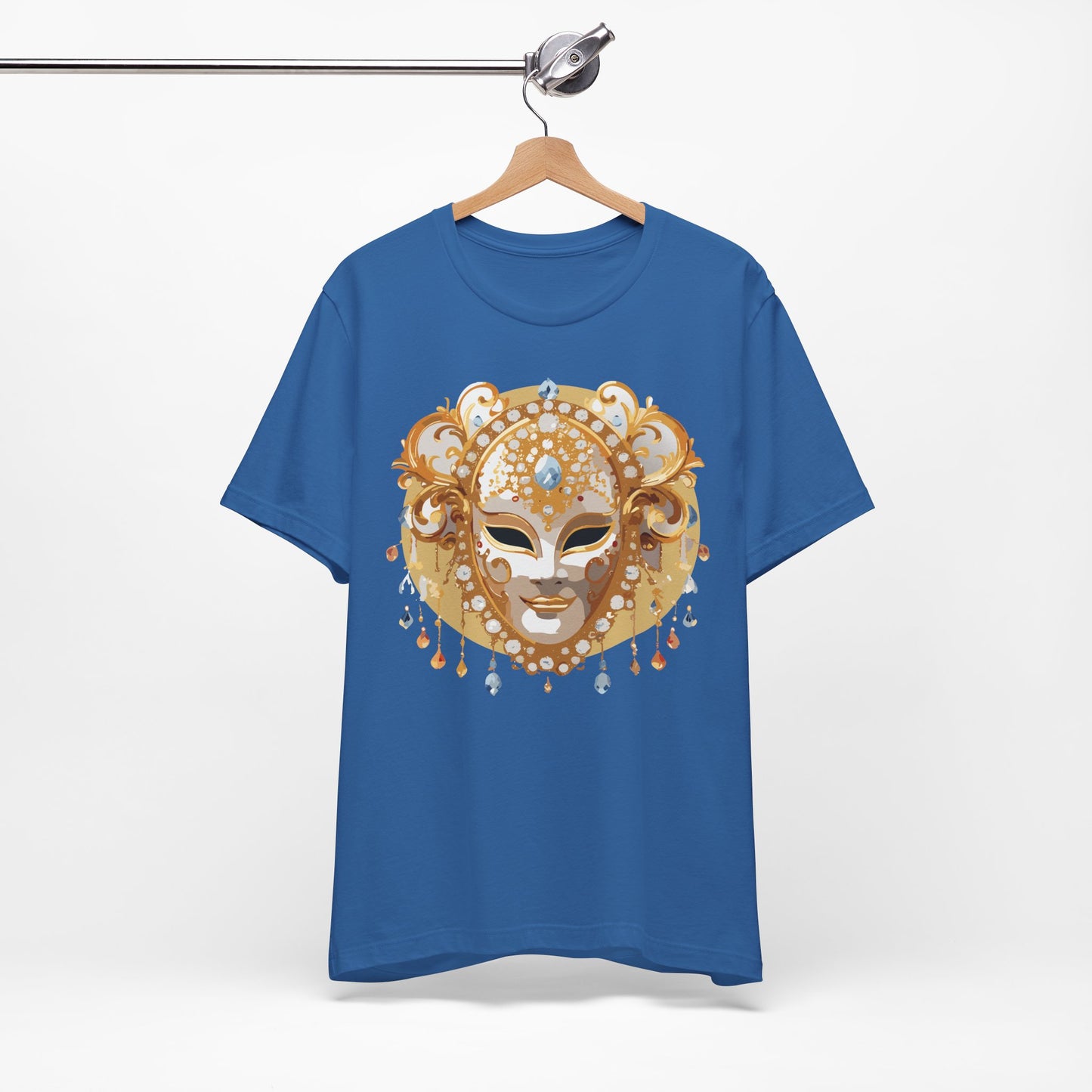 Mask Shirt, Shirt with Mask, Tee Shirt with Gold Face