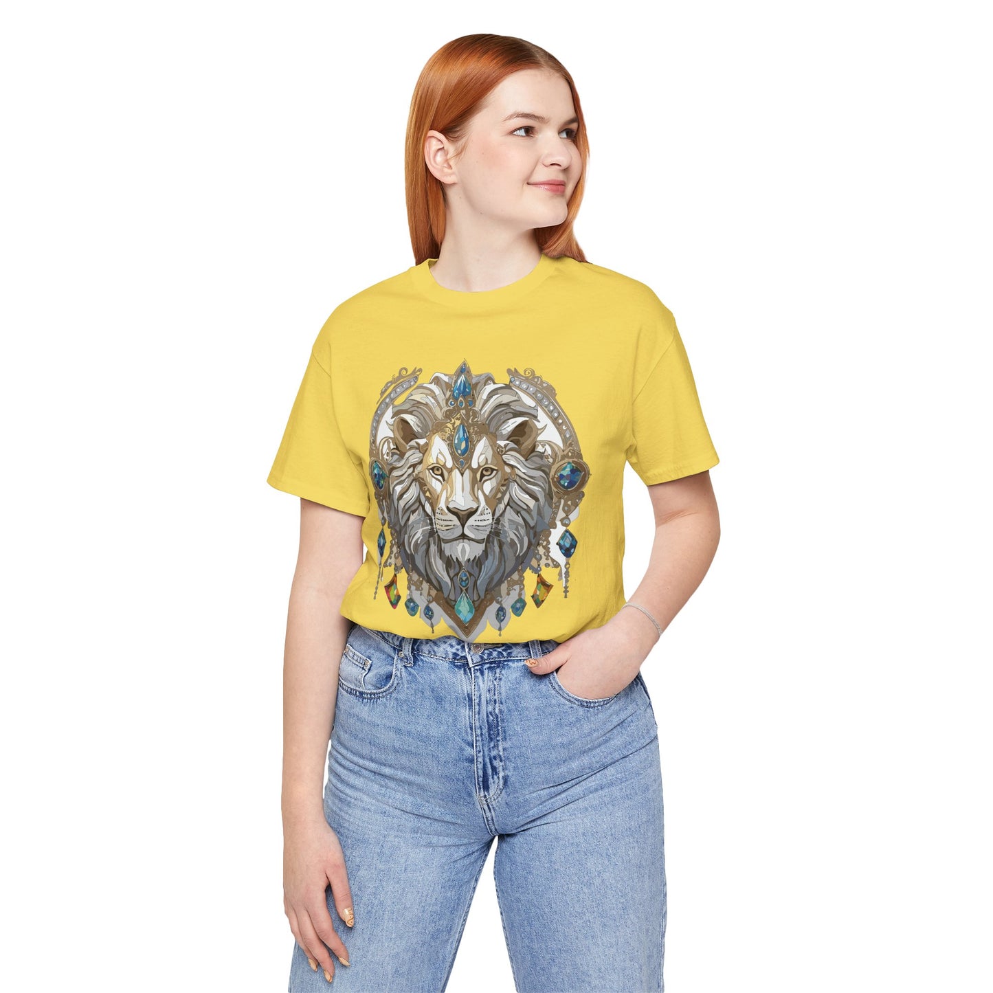 Animal Shirt, Shirt with Animal, Tee Shirt with Gold Animal Medal, Shirt with Antique Animal Medallion