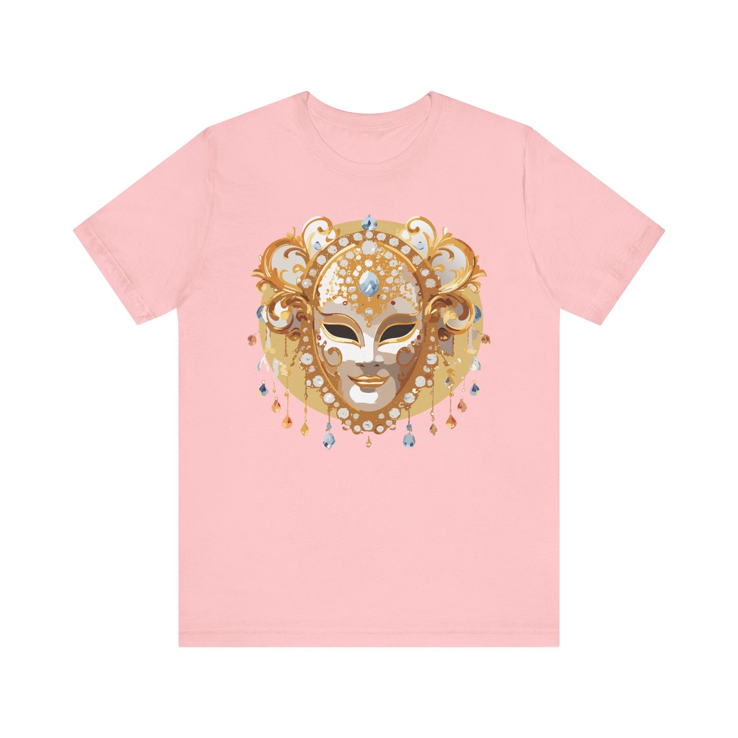 Mask Shirt, Shirt with Mask, Tee Shirt with Gold Face
