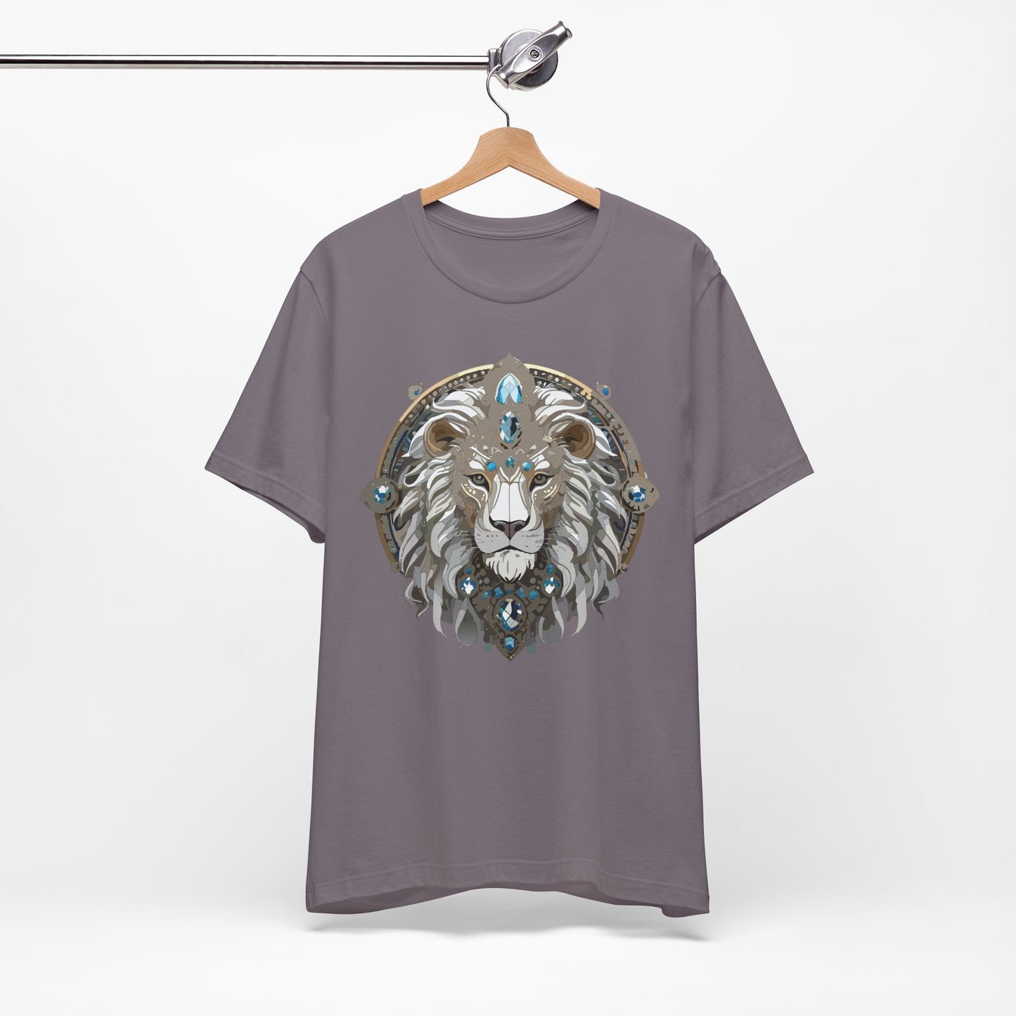Animal Shirt, Shirt with Animal, Tee Shirt with Gold Animal Medal, Shirt with Antique Animal Medallion