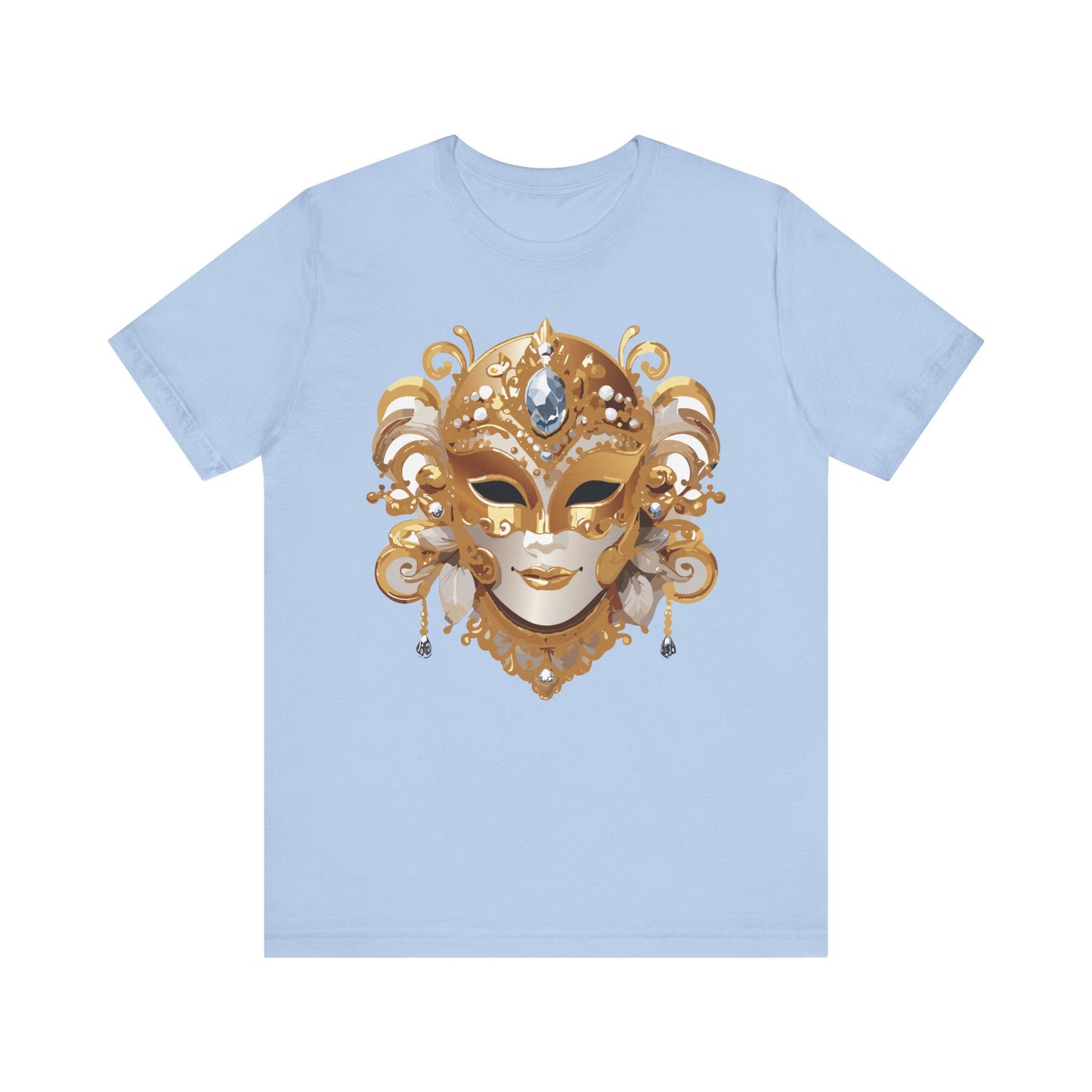 Mask Shirt, Shirt with Mask, Tee Shirt with Gold Face