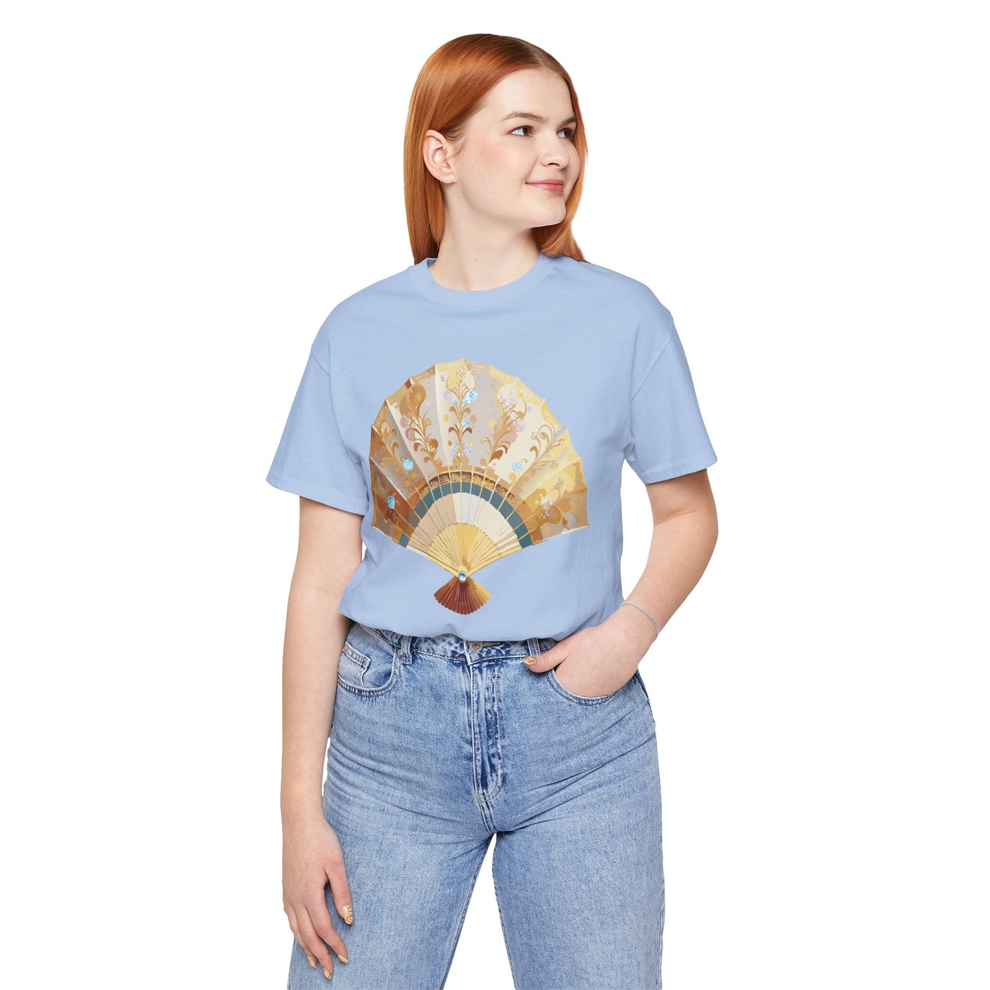 Fan shirt, Shirt with Fan, Tee Shirt with Gold Blower