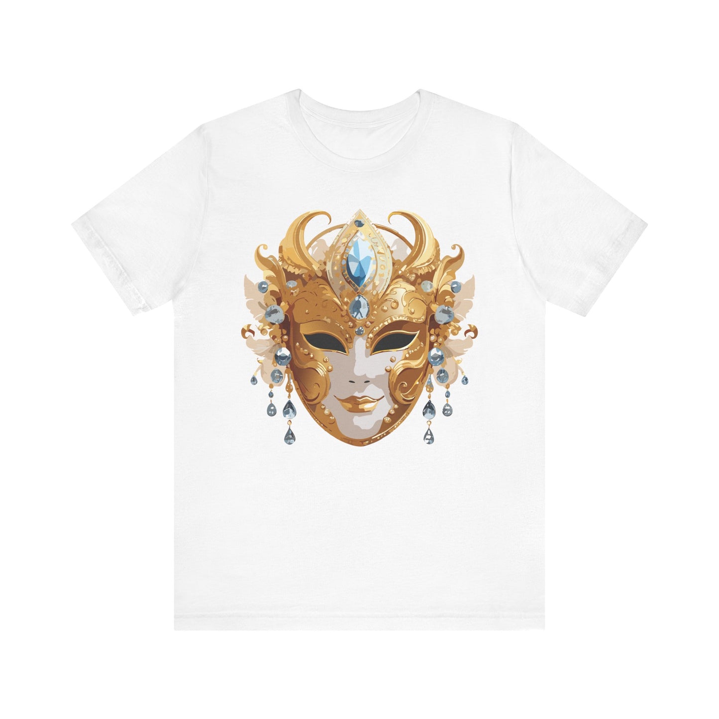 Mask Shirt, Shirt with Mask, Tee Shirt with Gold Face
