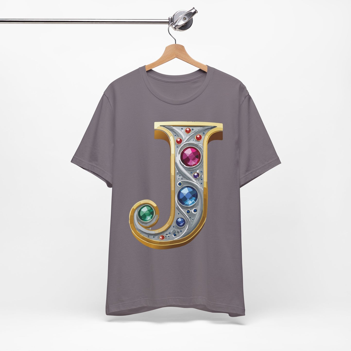 Letter Shirt, Shirt with Letters, Tee Shirt with Gold Letter, Shirt with Antique Letters