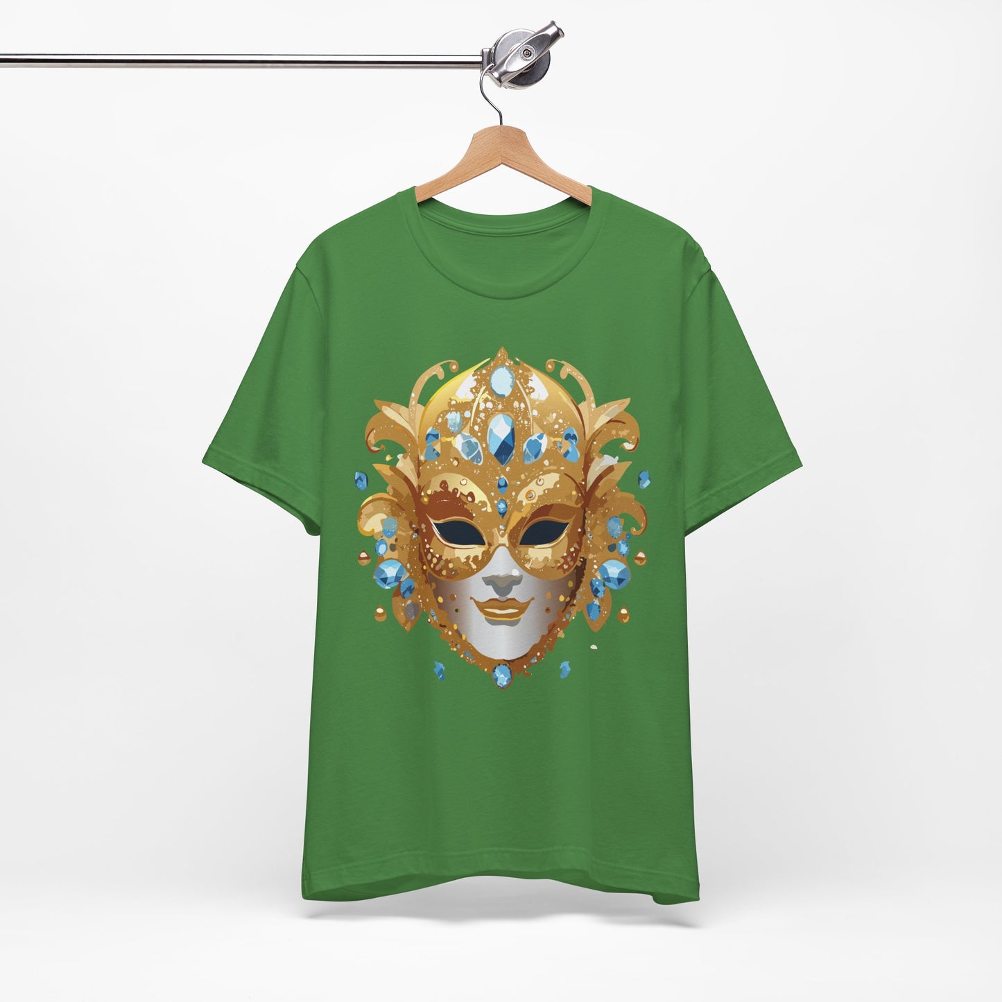 Mask Shirt, Shirt with Mask, Tee Shirt with Gold Face