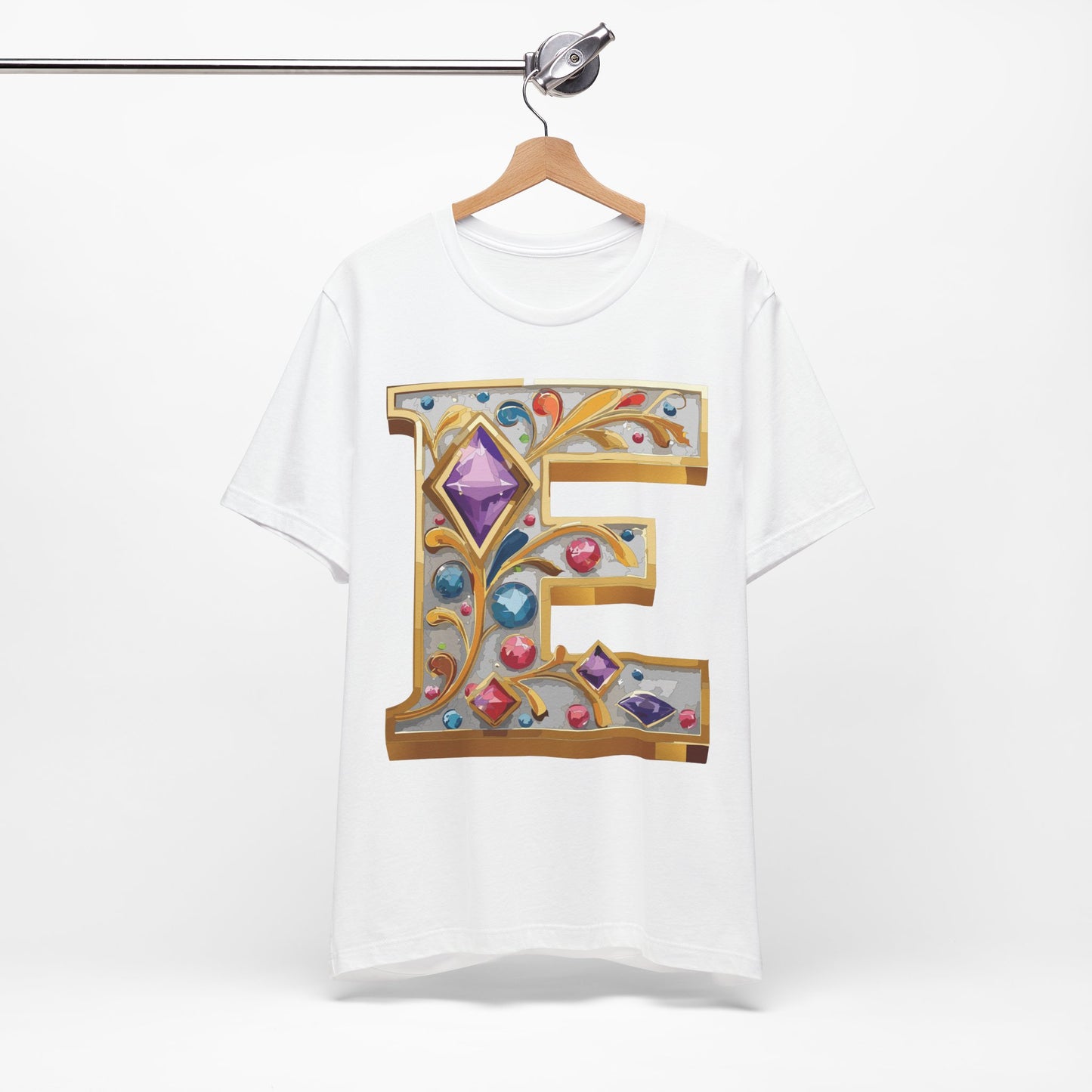 Letter Shirt, Shirt with Letters, Tee Shirt with Gold Letter, Shirt with Antique Letters