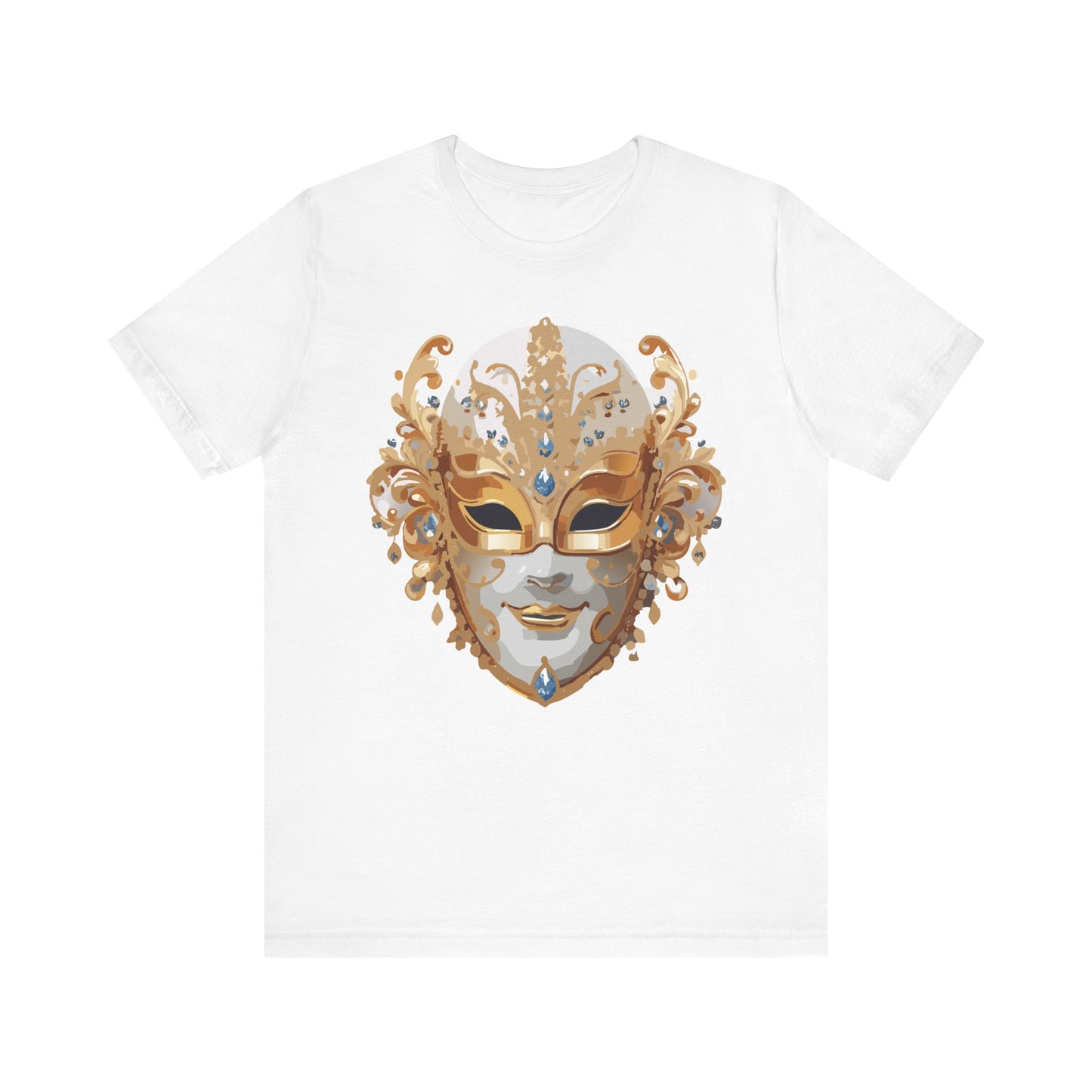 Mask Shirt, Shirt with Mask, Tee Shirt with Gold Face