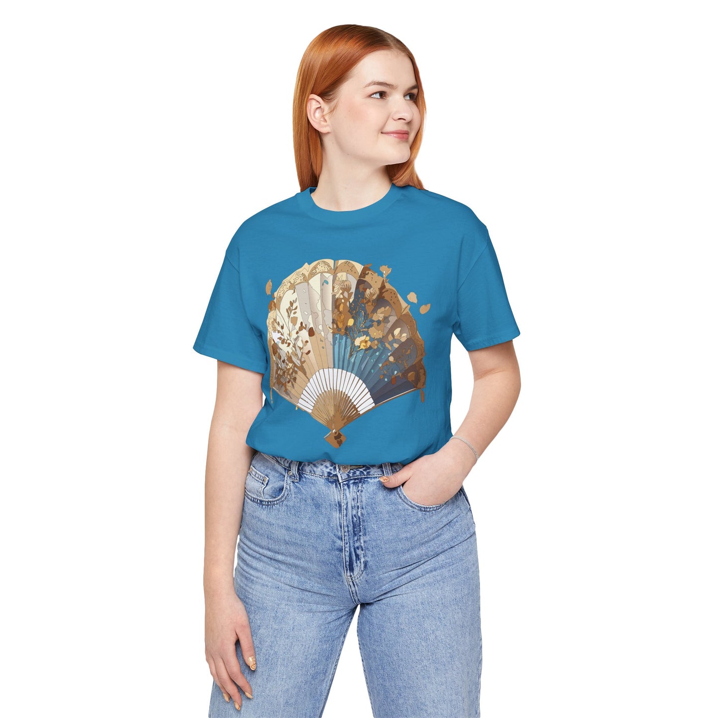 Fan shirt, Shirt with Fan, Tee Shirt with Gold Blower