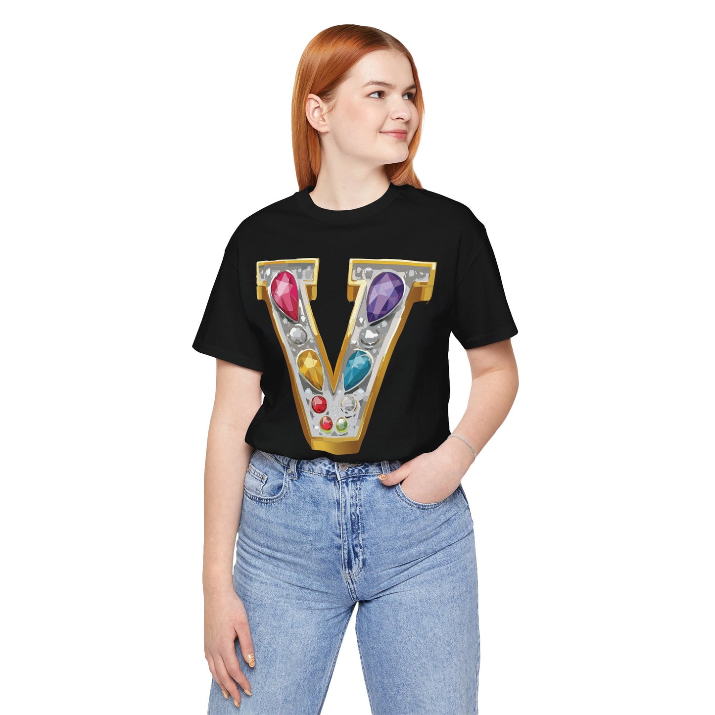 Letter Shirt, Shirt with Letters, Tee Shirt with Gold Letter, Shirt with Antique Letters