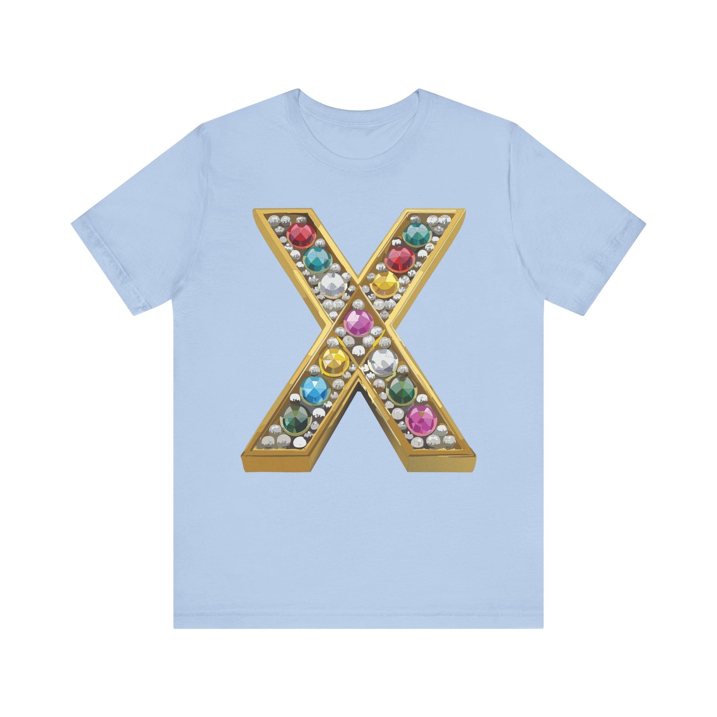 Letter Shirt, Shirt with Letters, Tee Shirt with Gold Letter, Shirt with Antique Letters