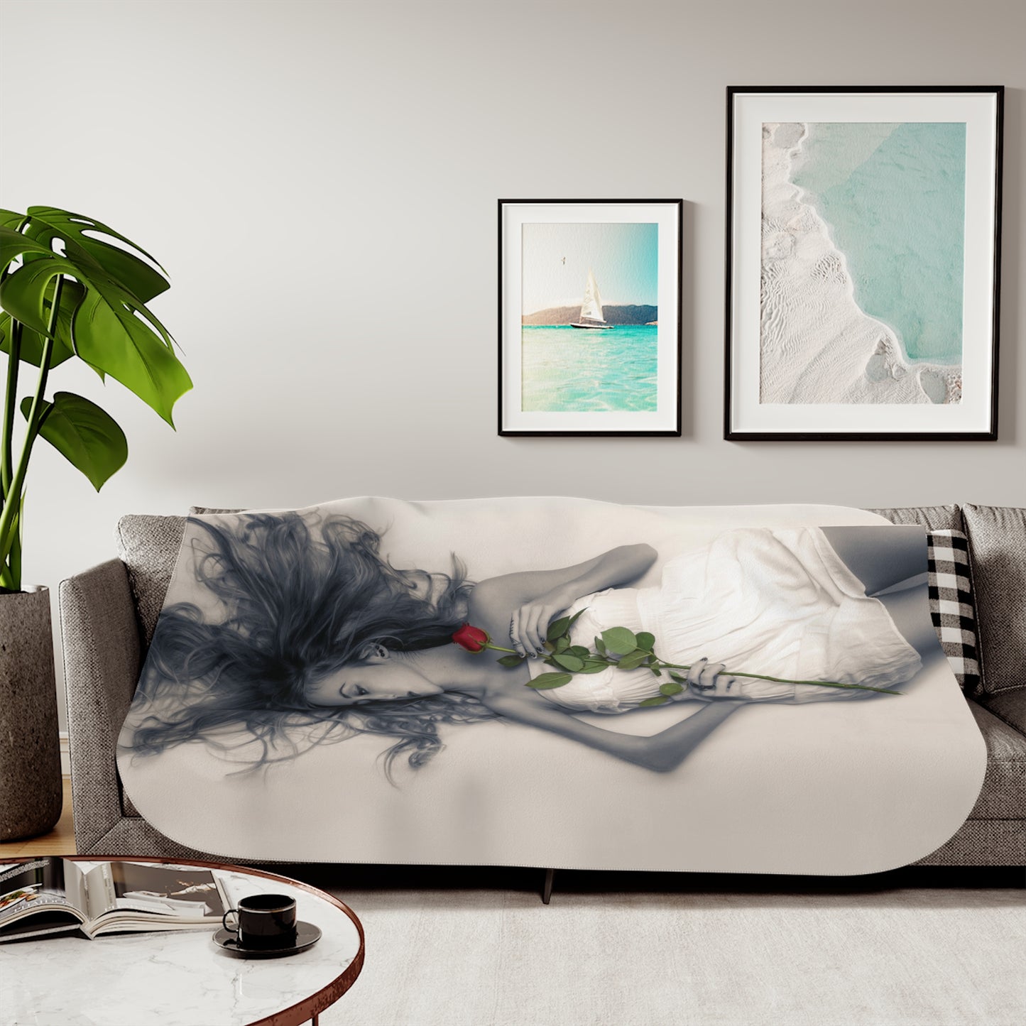 Blanket with Beautiful Woman