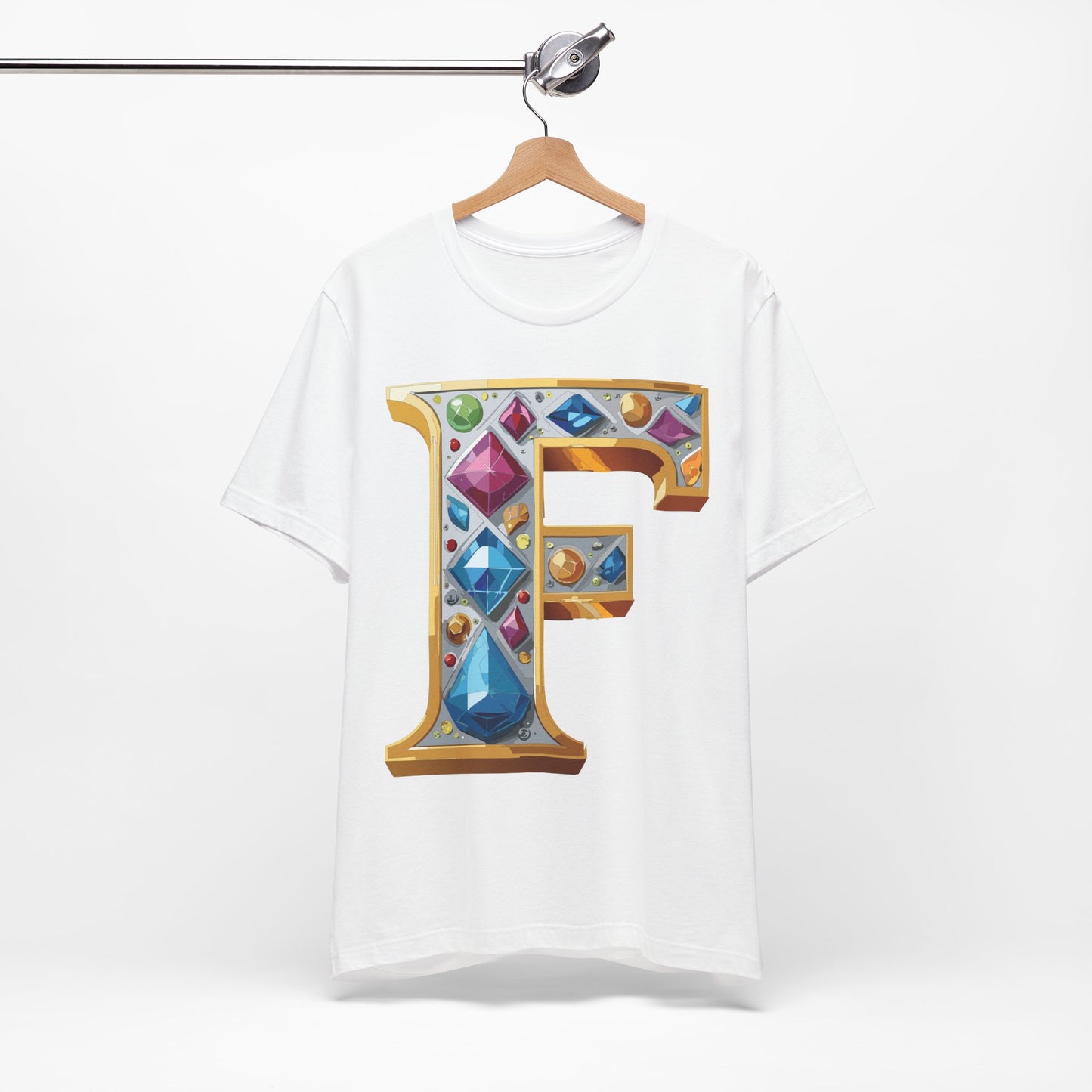 Letter Shirt, Shirt with Letters, Tee Shirt with Gold Letter, Shirt with Antique Letters