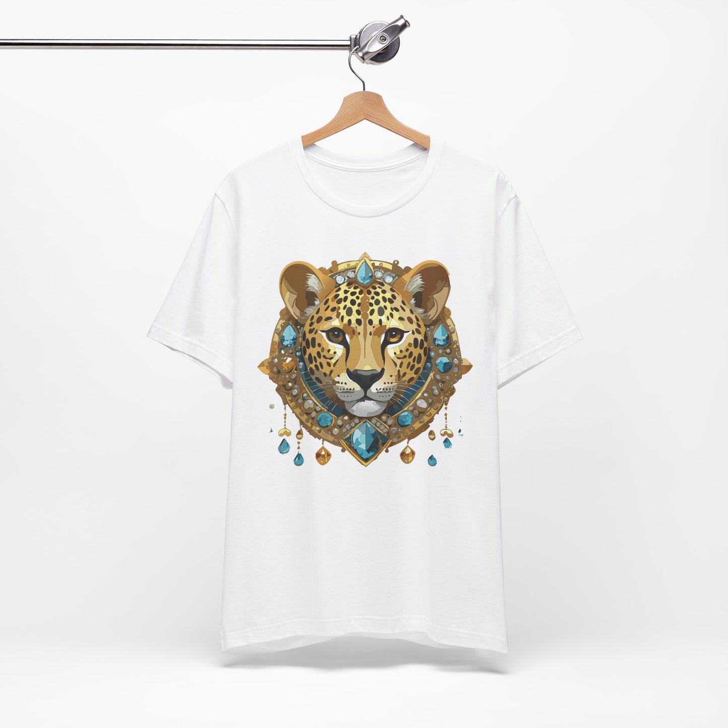 Animal Shirt, Shirt with Animal, Tee Shirt with Gold Animal Medal, Shirt with Antique Animal Medallion